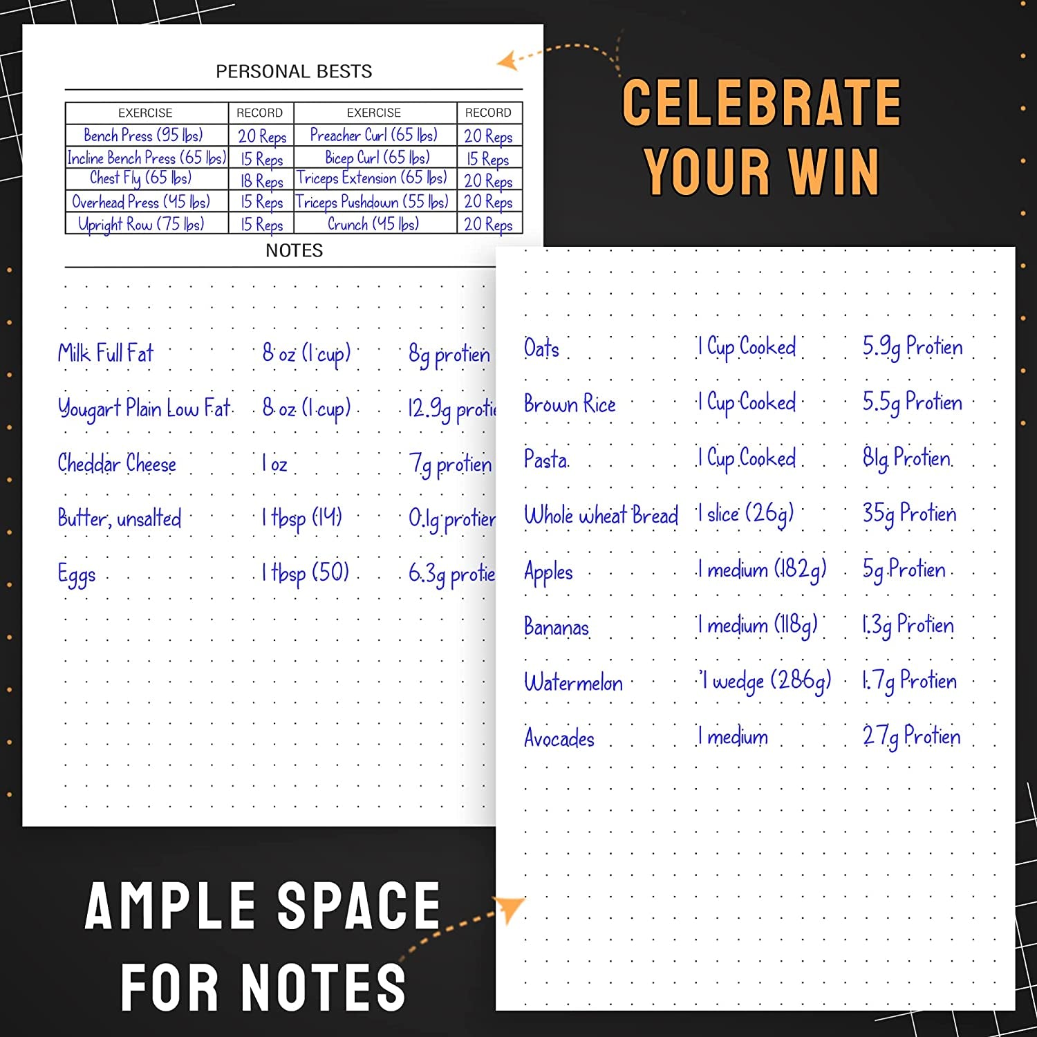 Hardcover Fitness Journal Workout Planner for Men & Women - A5(5.7" X 8.3") Sturdy Workout Log Book to Track Gym & Home Workouts
