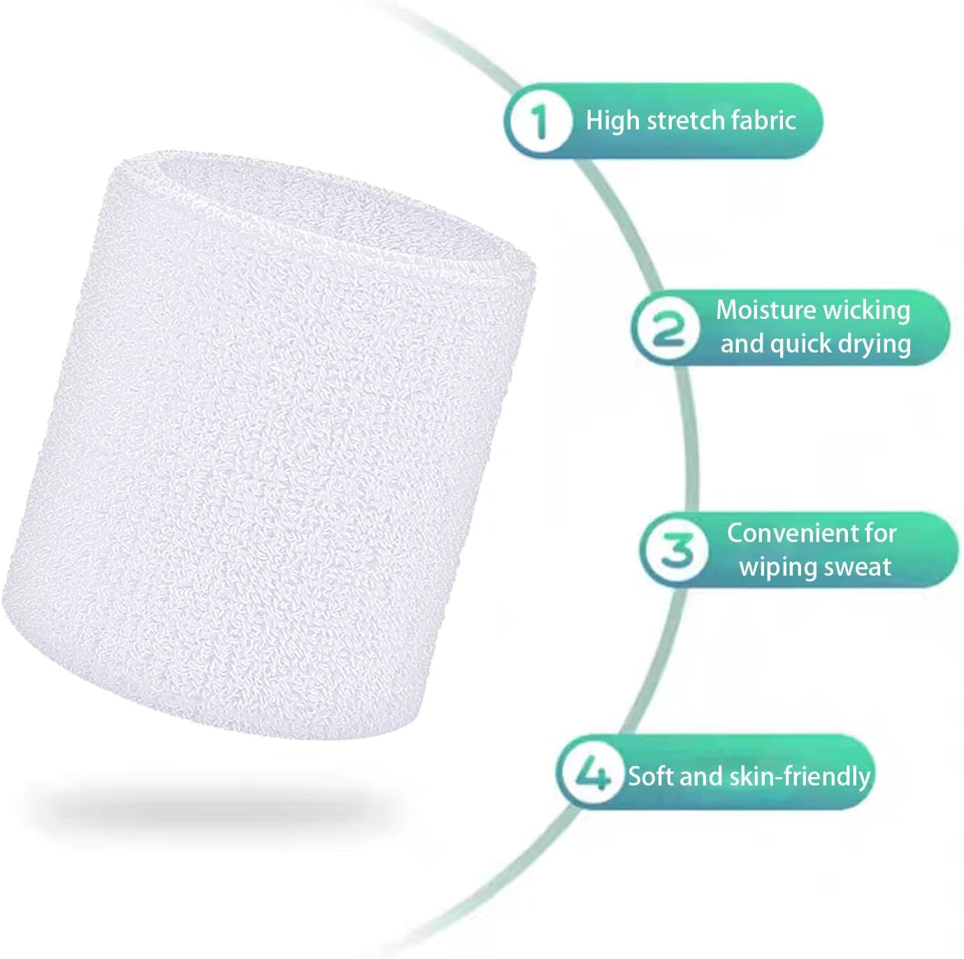 Wristbands Sweatbands for Men & Women, Breathable Tennis Wrist Bands Absorbent Sweat Band Multiuse Wristband for Basketball, Running, Gym, Working Out