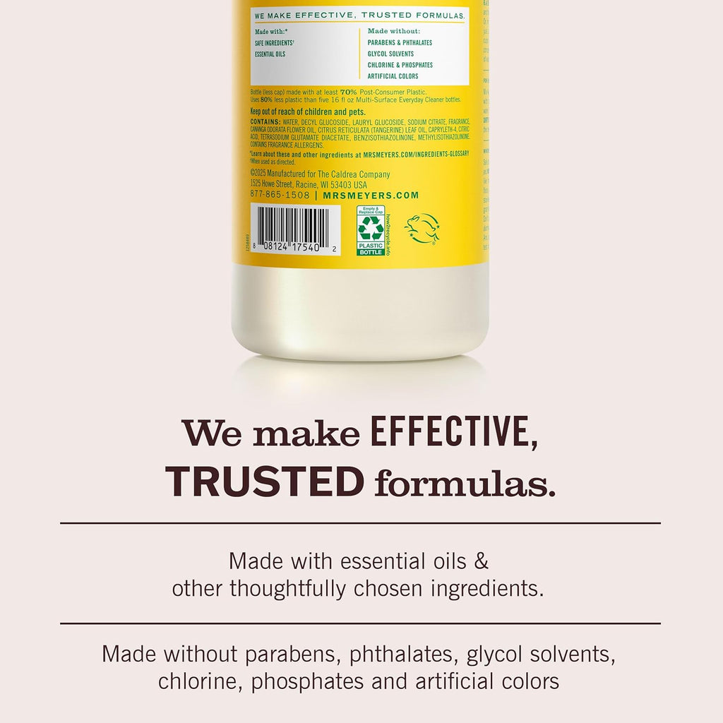 MRS. MEYER'S CLEAN DAY Multi-Surface Everyday Concentrate, Honeysuckle Scent, 32 Fl Oz Bottle - 2 Pack