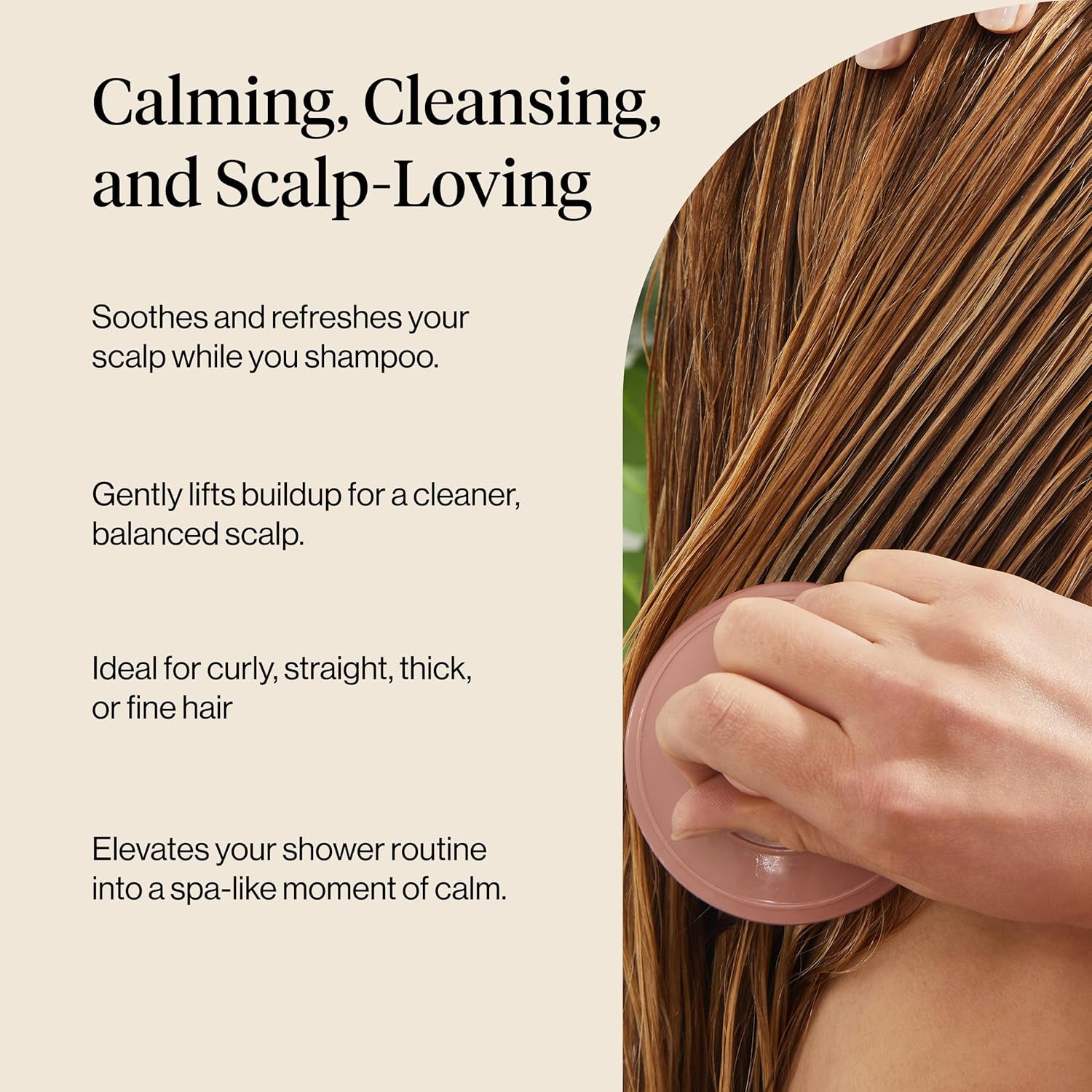 Scalp Massager for Hair Care - Scalp Scrubber, Shampoo Brush & Exfoliator for Scalps- Hair Scrubber for Relaxing Bath - Terracotta