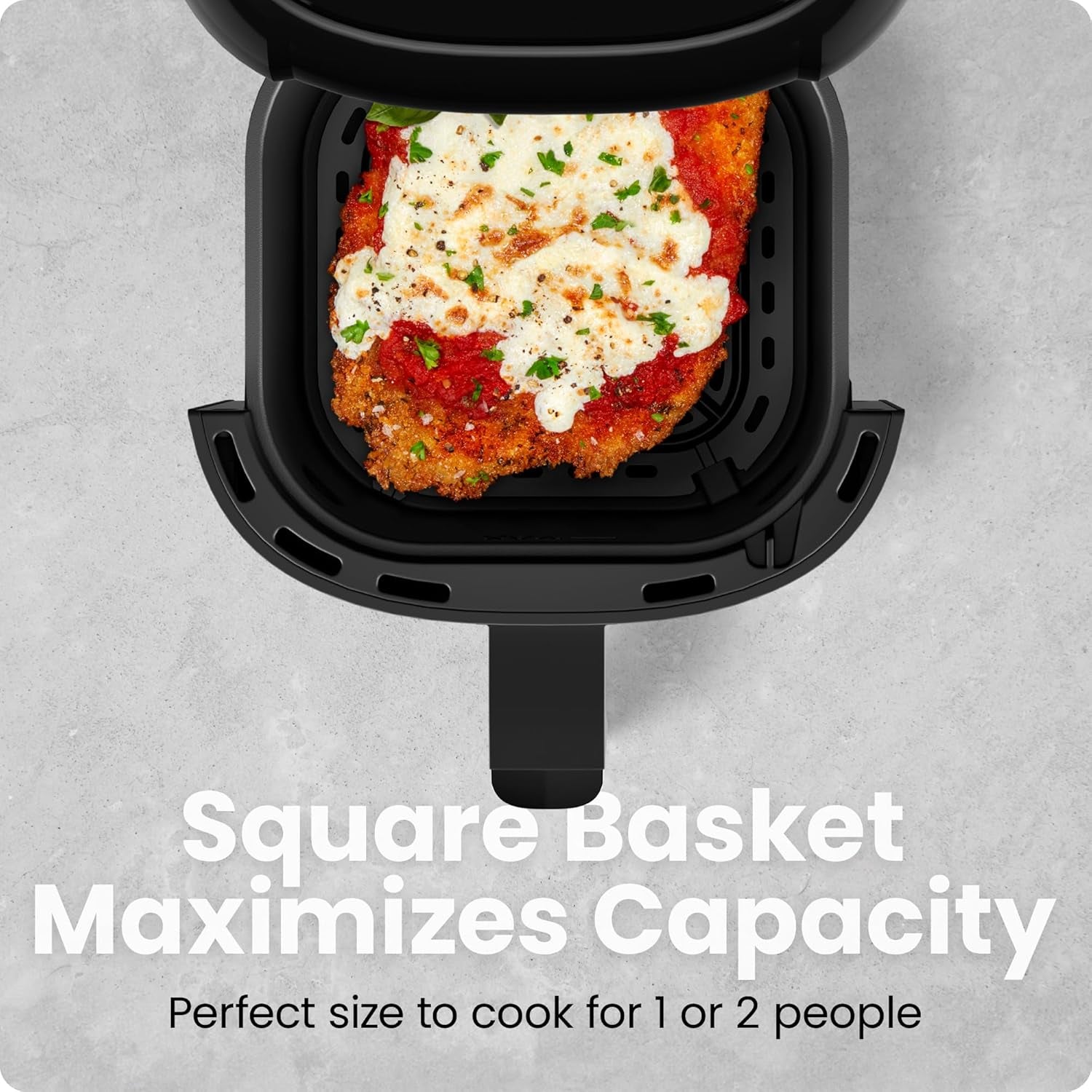 2 Qt Mini Air Fryer – Digital Space-Saving Compact Air Fryer with Nonstick and Dishwasher Safe Basket, Quick & Easy Meals in Minutes, Features Digital Timer and Shake Reminder – Black