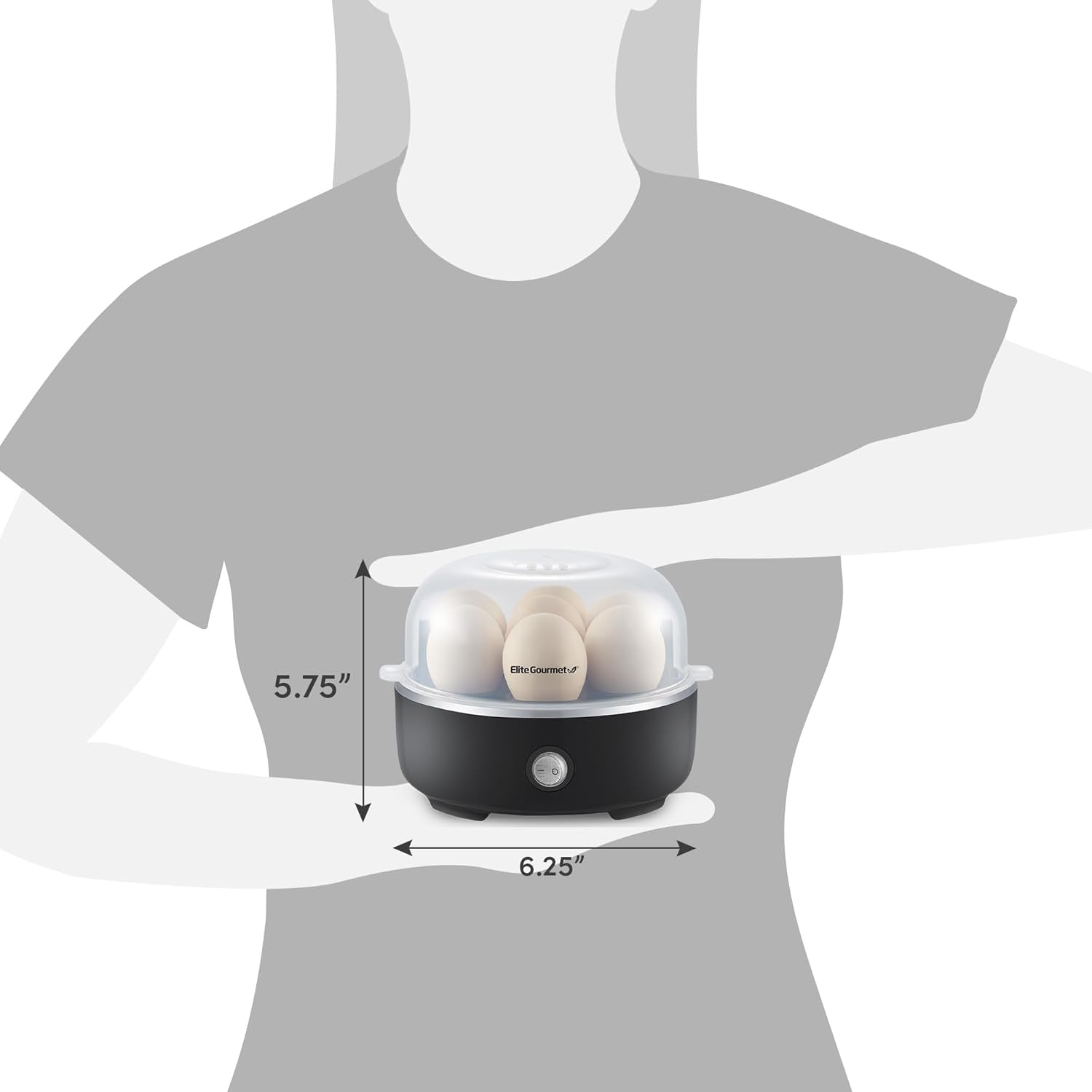 EGC115B Easy Egg Cooker Electric 7-Egg Capacity, Soft, Medium, Hard-Boiled Egg Cooker with Auto Shut-Off, Measuring Cup Included, BPA Free, Classic Black