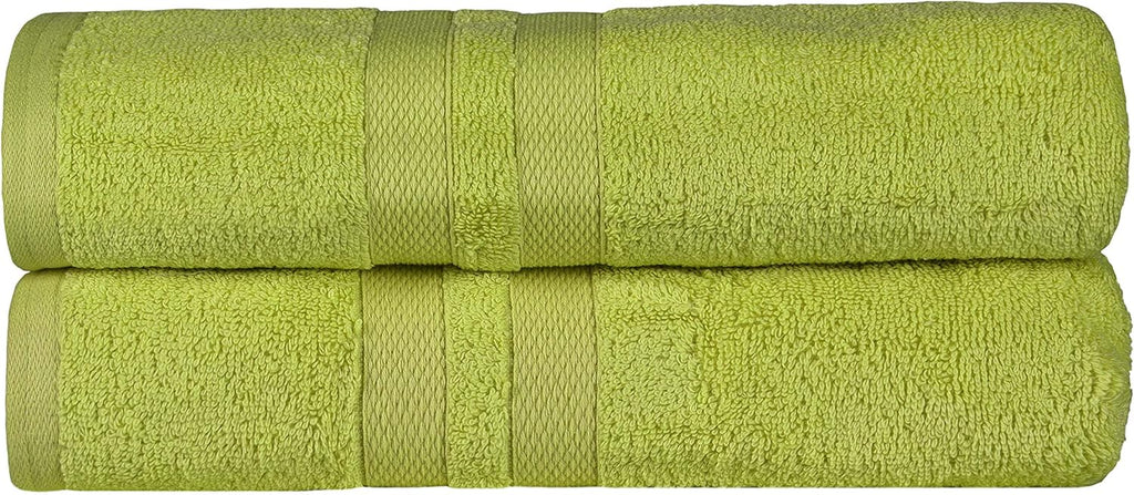 Ultra-Soft 2-Piece Cotton Bath Sheet Set, Perfect for Bathroom Decor, Shower, Spa, Gym, Guest Room, Home Essentials, Daily Use, Soft, Absorbent, Oversized Body Towels - Celery