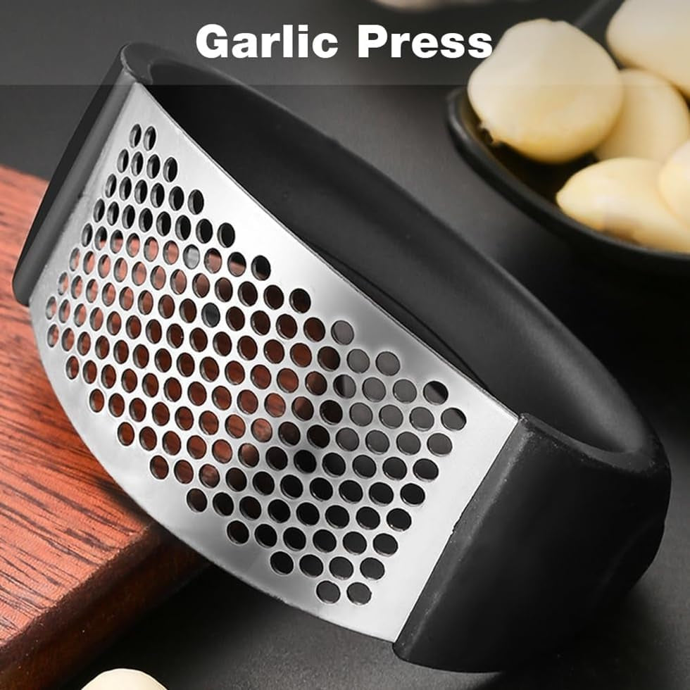 Stainless Steel Garlic Press, New Garlic Press Rocker, Home Kitchen Utensils Portable Manual Garlic Crusher for Smash Garlic Kitchen Gadgets Tools (3 Pack)