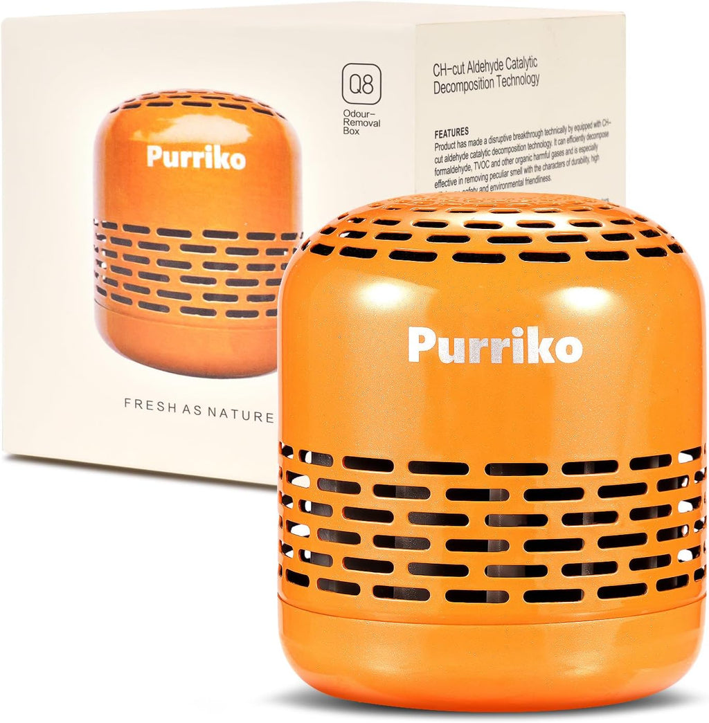 Refrigerator Deodorizer,Lasts up to 10 Years,Refrigerator Odor Eliminator,Fridge Deodorizer,More Effective than Baking Soda Bamboo Air Purifying Bags,Orange