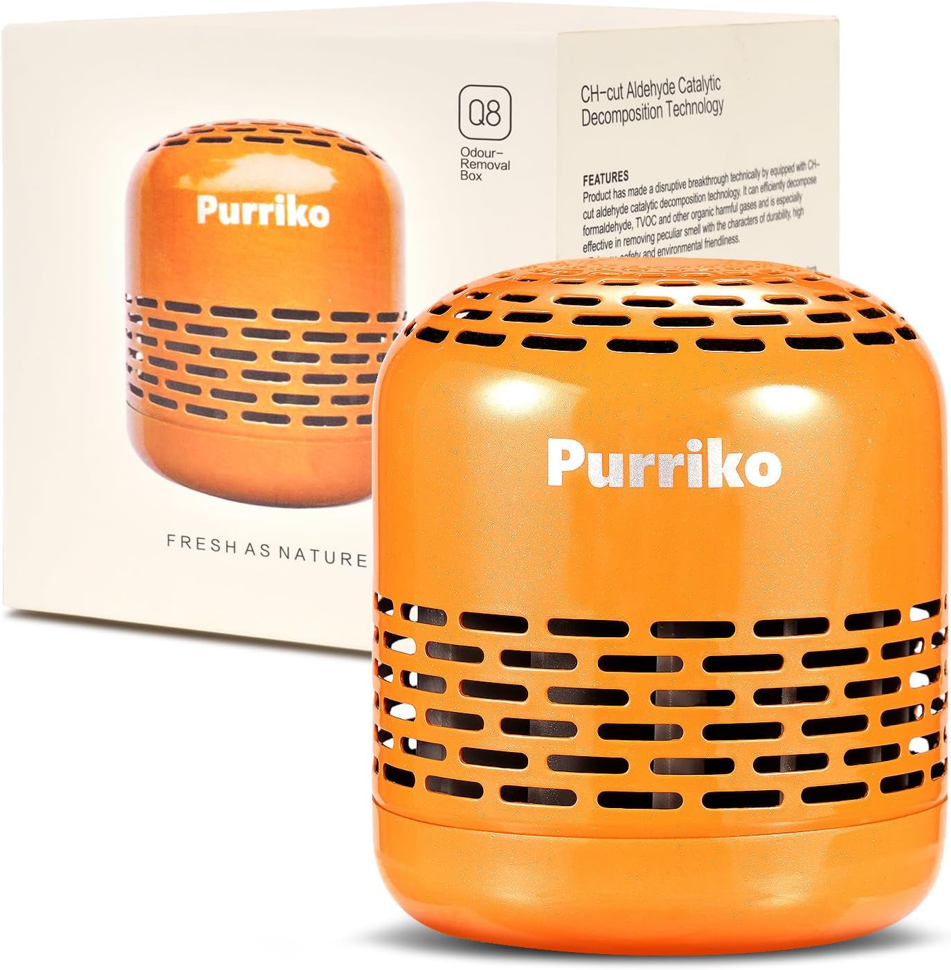 Refrigerator Deodorizer,Lasts up to 10 Years,Refrigerator Odor Eliminator,Fridge Deodorizer,More Effective than Baking Soda Bamboo Air Purifying Bags,Orange