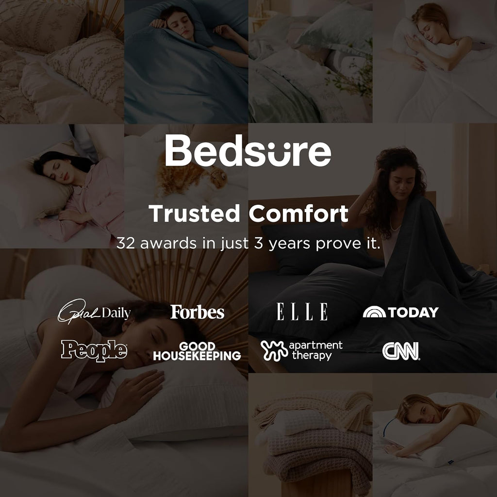 Bedsure California King Sheet Sets - 4 Pieces Soft Cal King Sheets - Breathable & Cooling - Hotel Luxury - Easy Care Polyester Microfiber Bedding for Kids, Women, Men, Dark Grey