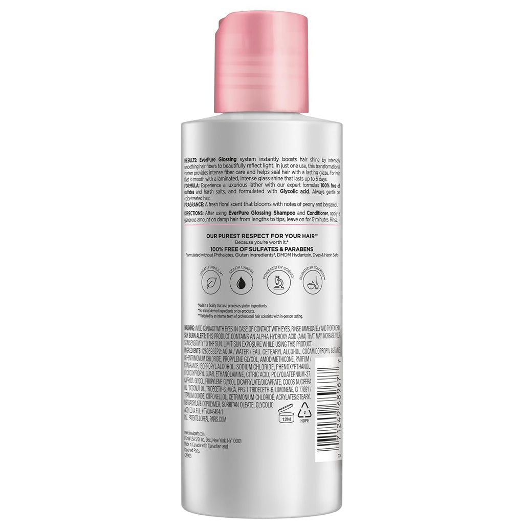 Sulfate Free Glossing Lamination Hair Mask, 5-Minute Rinse-Off Hair Treatment with Glycolic Acid for Glass Shine, Smoothness & Soft Feel, Color Caring, Everpure, 5.1 Fl Oz