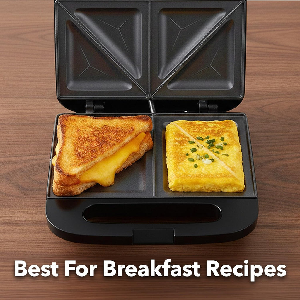 Electric Sandwich Maker with Non-Stick Plates, Indicator Lights, Cool Touch Handle, Easy to Clean and Store, Perfect for Cooking Breakfast, Grilled Cheese, Tuna Melts and Snacks, Black GPS401B
