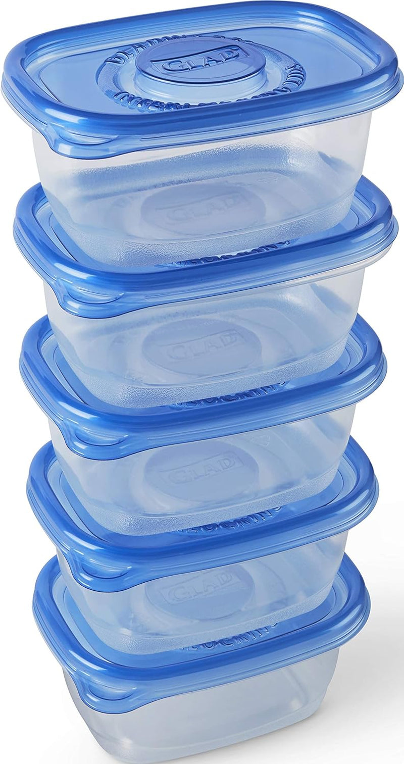 ware Medium Rectangle Food Storage Containers with Lids, BPA Free Plastic for Soups Salads and Meal Prep, Airtight Leak Resistant, Microwave Dishwasher Freezer Safe, 24 Oz, 5 Count