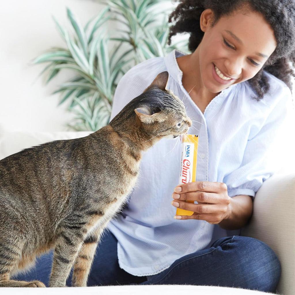 Churu Cat Treats, Lickable, Squeezable Creamy Purée Cat Treat with Green Tea Extract & Taurine, 0.5 Ounces Each Tube, 20 Tubes, Chicken Variety Box