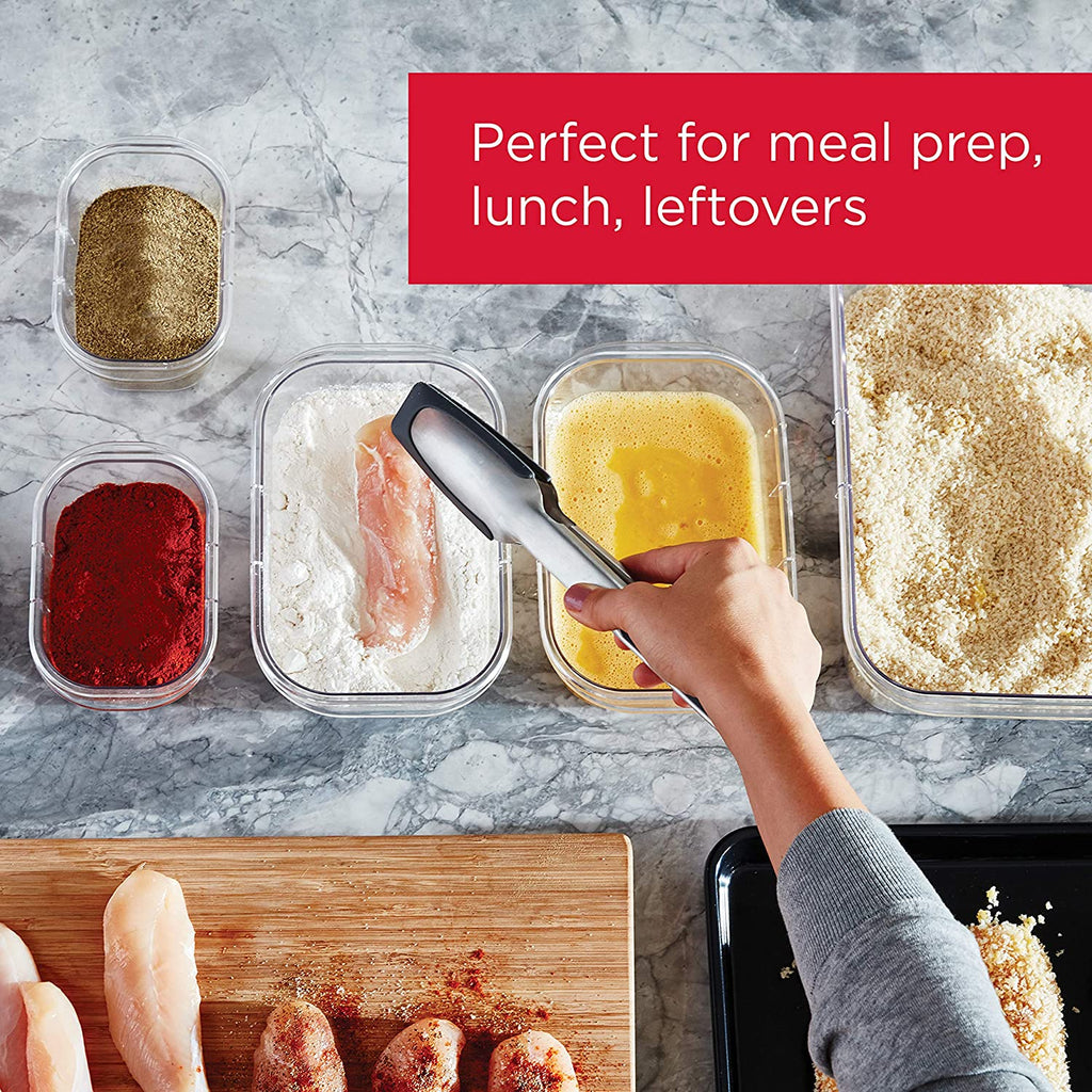 Brilliance Bpa-Free Food Storage Containers with Lids, Airtight Clear Set of 2 (9.6 Cup), Ideal for Lunch, Meal Prep, and Leftovers