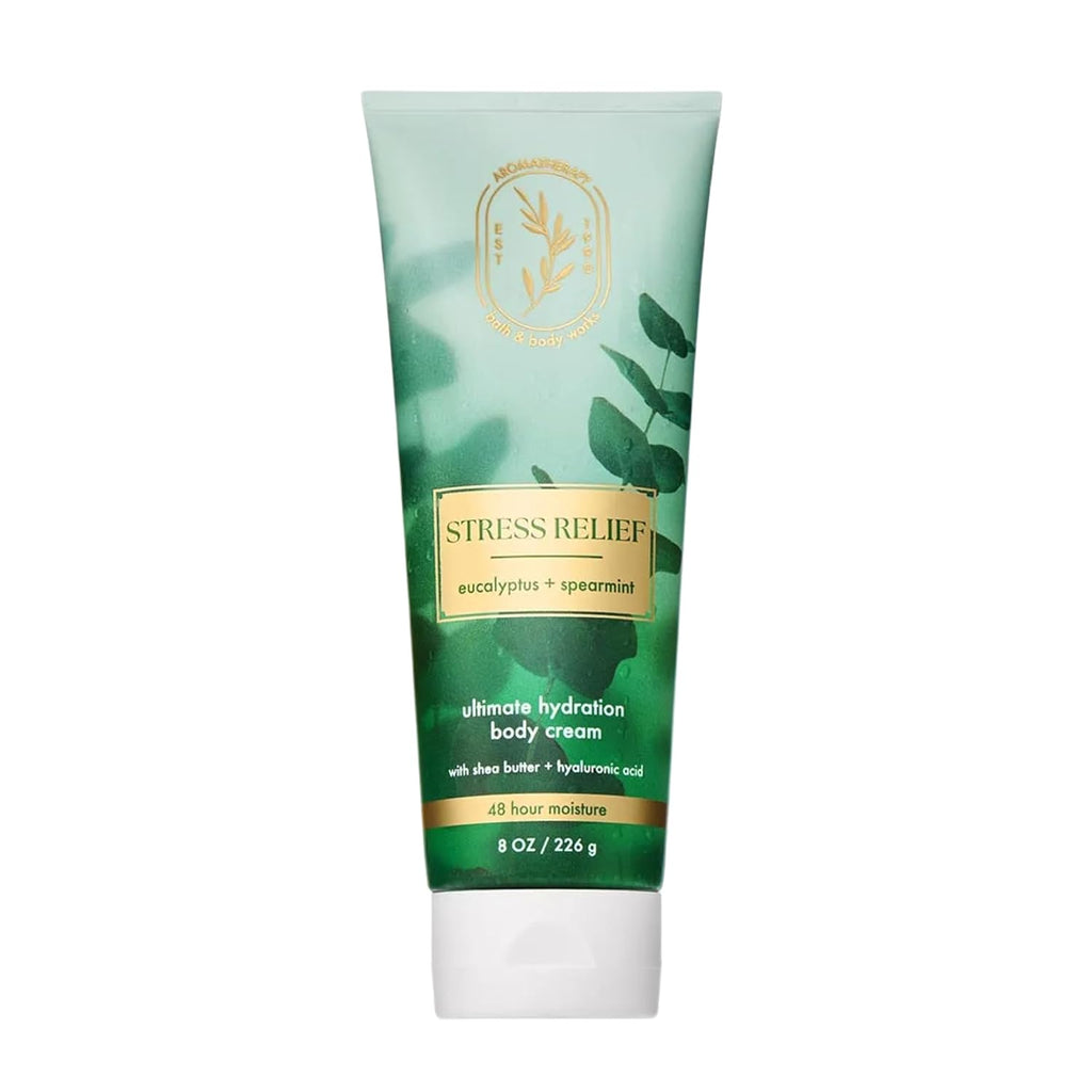 Eucalyptus Spearmint Aromatherapy Body Cream, Ultimate Hydration Moisturizer for Stress Relief with Shea Butter & Hyaluronic Acid for Dry Skin, 8 Fl Oz - 1 Pack