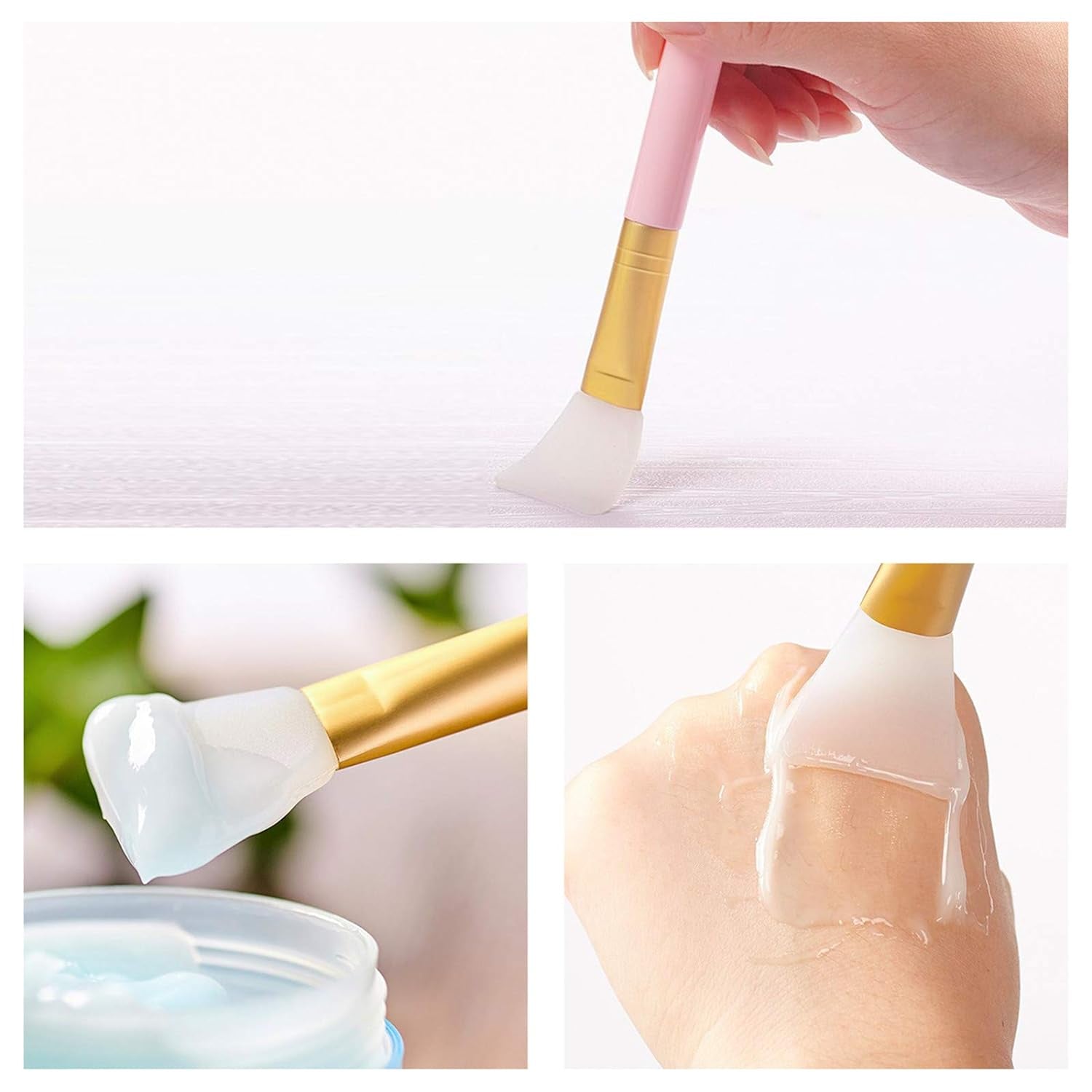 4Pcs Silicone Face Mask Applicators, Flexible Facial Mud Masks Applicator, Hairless Moisturizers Tools, Soft Facial Brushes for Mud, Clay, Charcoal
