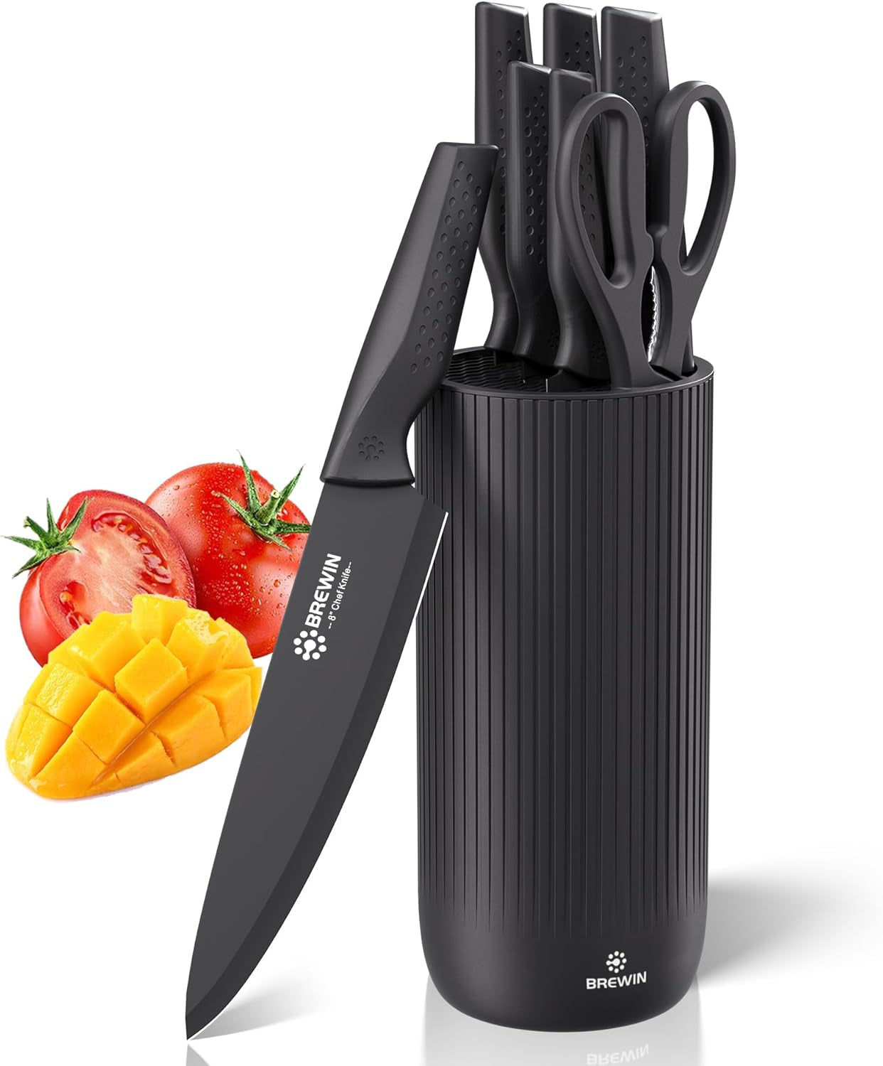 Knife Set, Kitchen Knife Set, Knives Set for Kitchen, Universal Knife Block, Utility Knife Block Set, New Home Essentials, Apartment Essentials, Dishwasher Safe