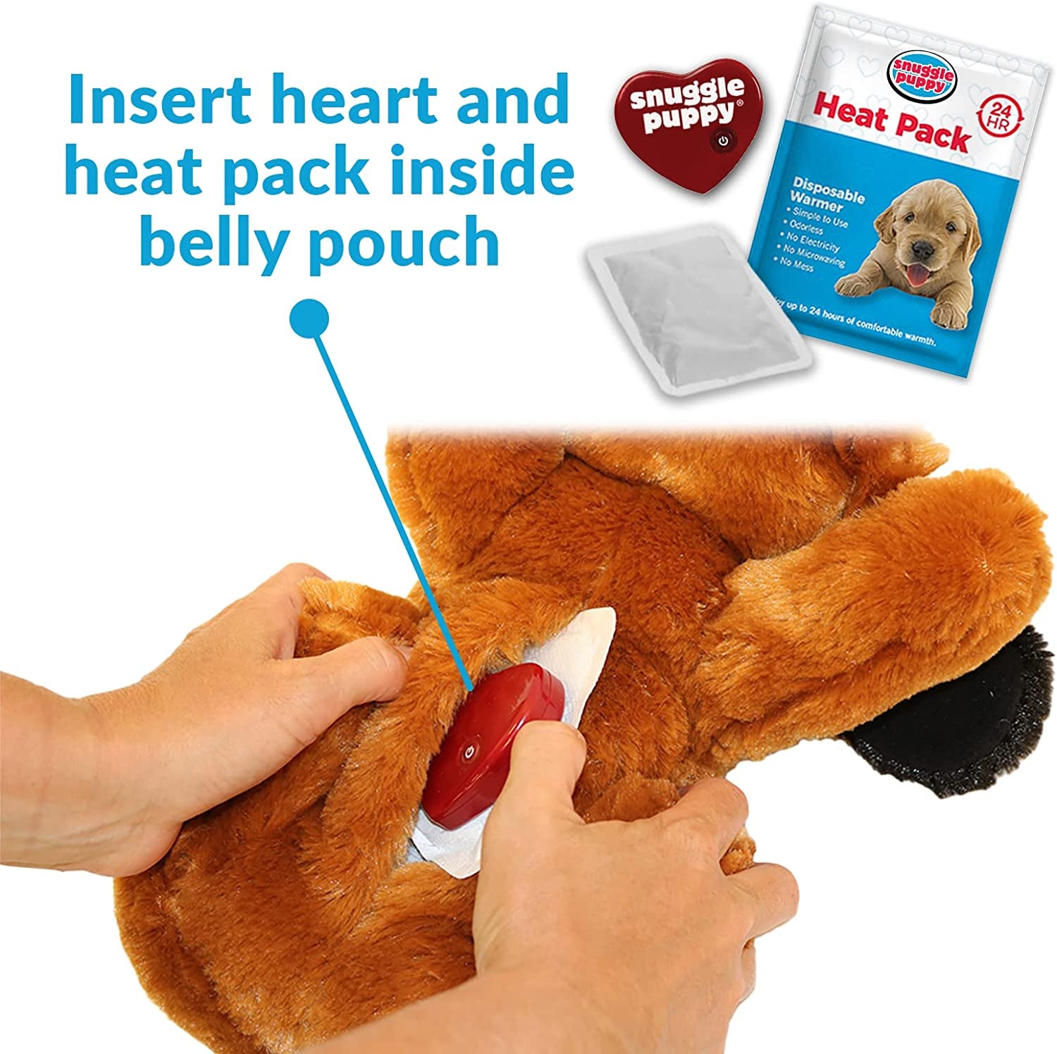 Original Heartbeat Puppy Toy with Real-Feel Pulse and Heat Pack, Plush Comfort Dog Toy for Crate Training, First Nights, and Sleep