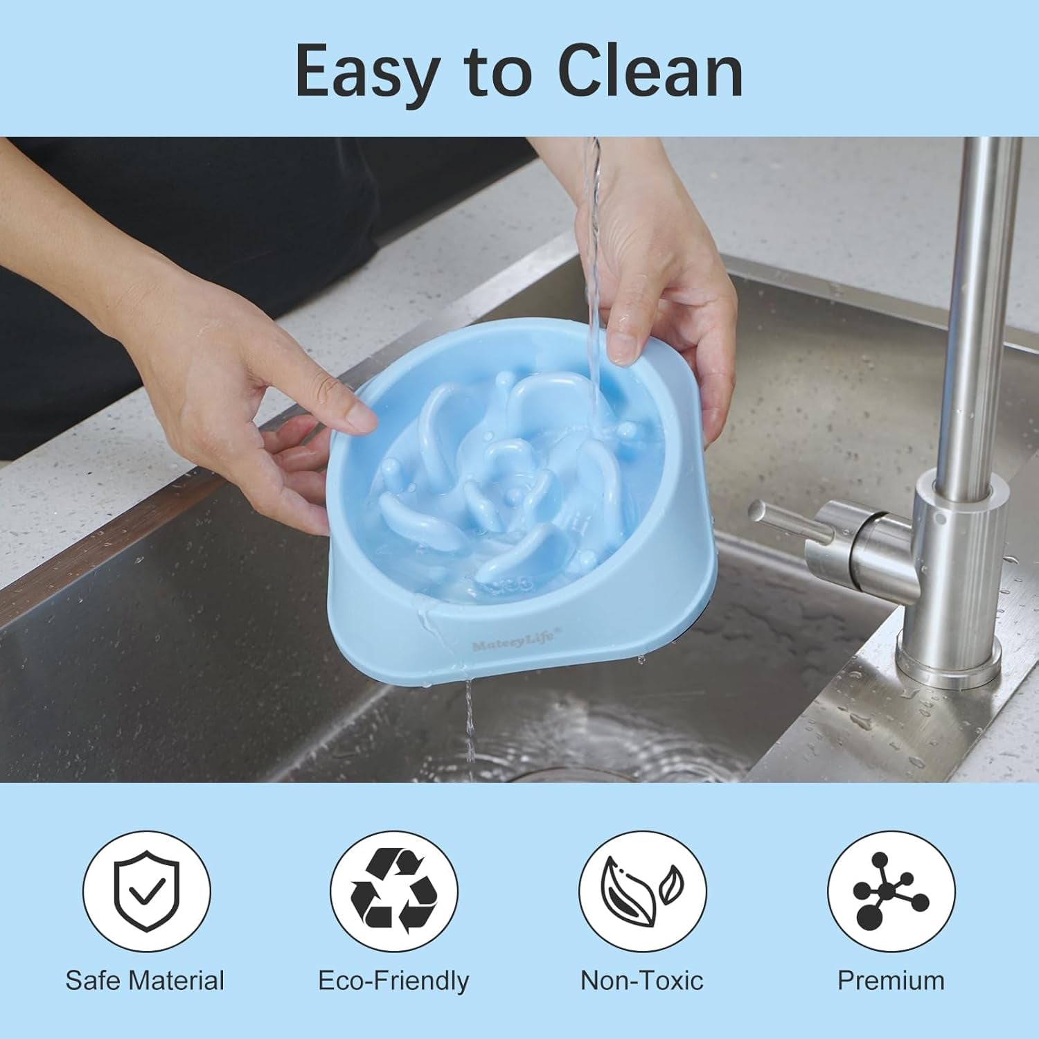 Slow Feeder Dog Bowls 2PCS, Anti-Choking Puzzle Dog Food Bowls, Anti-Slip Interactive Feeding Slow down Eating, Bloat Stop Maze Dishes for Medium Breeds