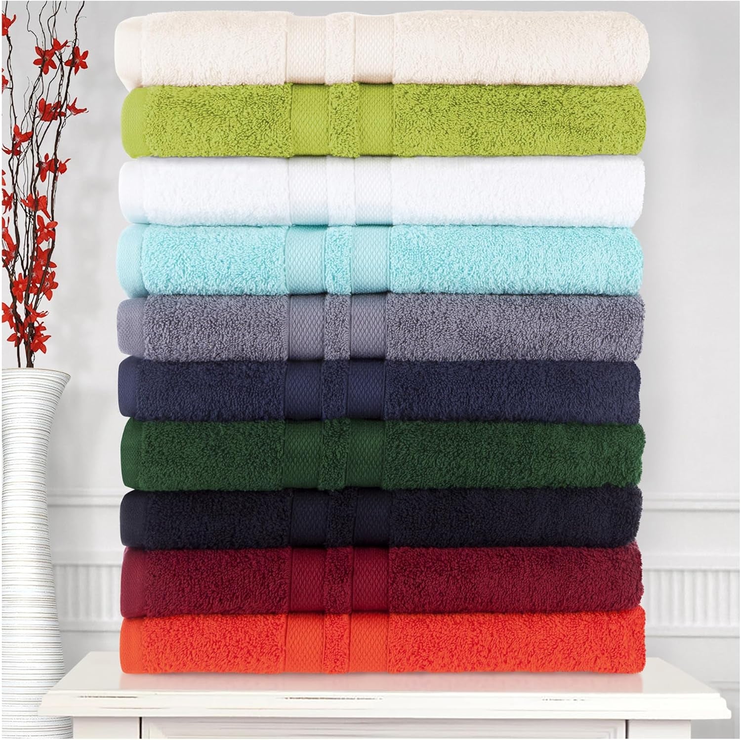 Ultra-Soft 2-Piece Cotton Bath Sheet Set, Perfect for Bathroom Decor, Shower, Spa, Gym, Guest Room, Home Essentials, Daily Use, Soft, Absorbent, Oversized Body Towels - Celery