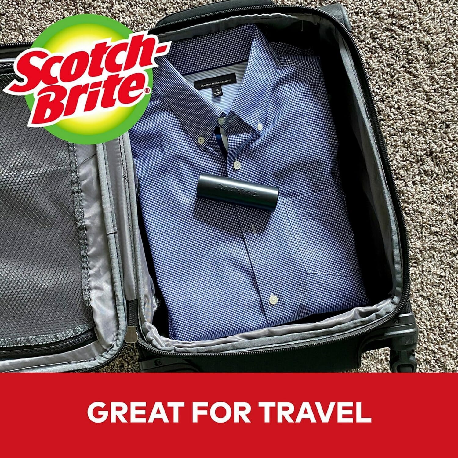 Scotch-Brite Mini Travel Lint Roller, Works Great on Pet Hair, 30 Sheets