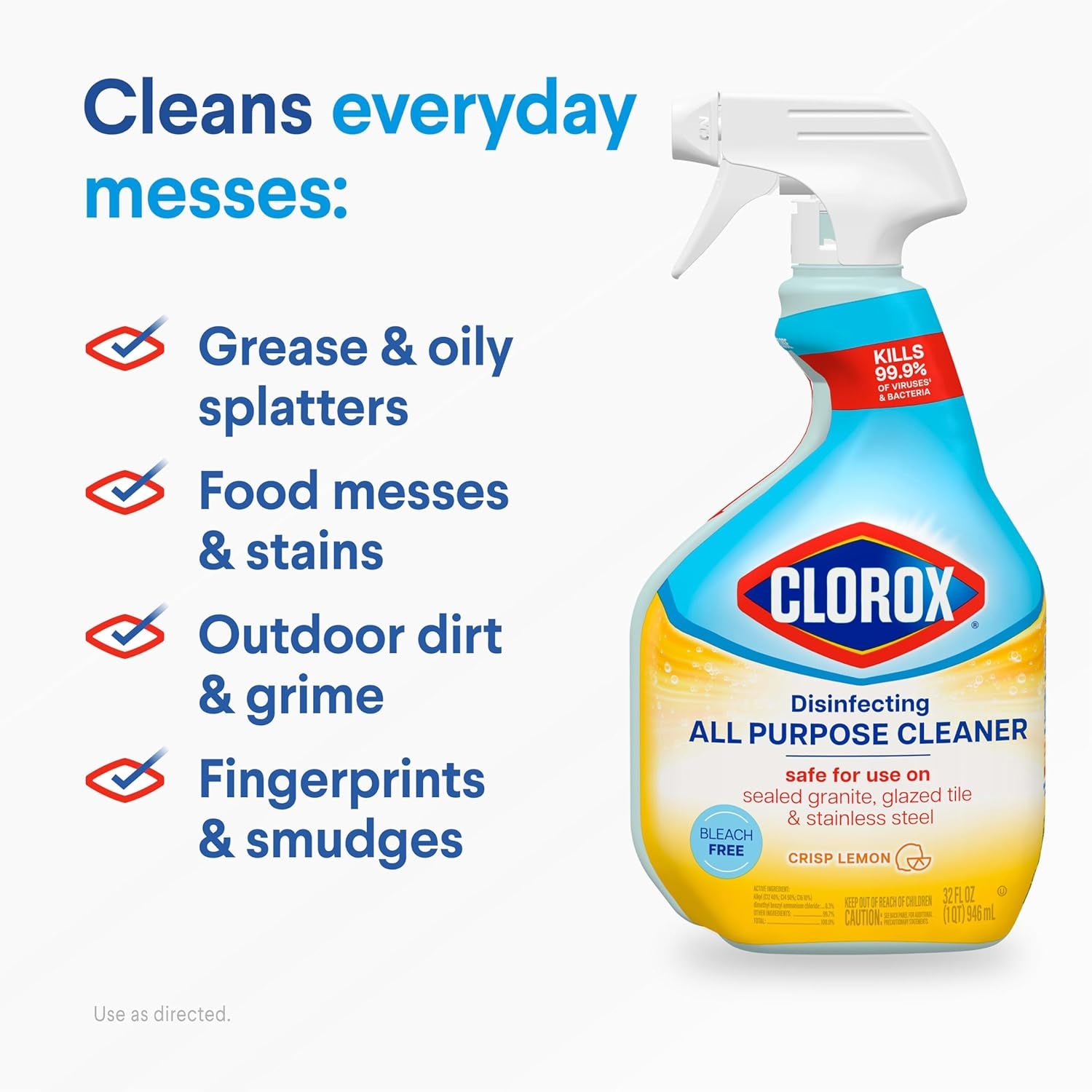 Disinfecting All-Purpose Cleaner 32 Oz and Bathroom Cleaner, Household Essentials, 30 Oz, Pack of 3