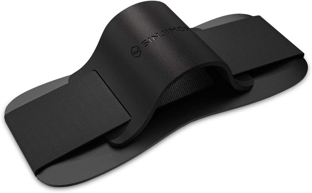 Phone Grip with Silicone Band – Comfortable One-Hand Holder & Kickstand for Smartphones, Tablets, and Ereaders for Iphone, Android, and Kindle Sinji Grip Silicone Black