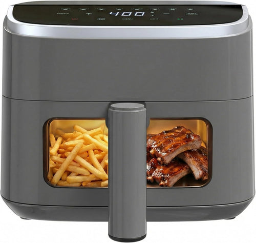 Air Fryer 4 Quart with Window, 1500W Digital Airfryer with 8 Presets, 60-Min Timer, Max 400°F, Auto Shut off & Nonstick Dishwasher Safe Basket, Shake Reminder for Small Kitchen