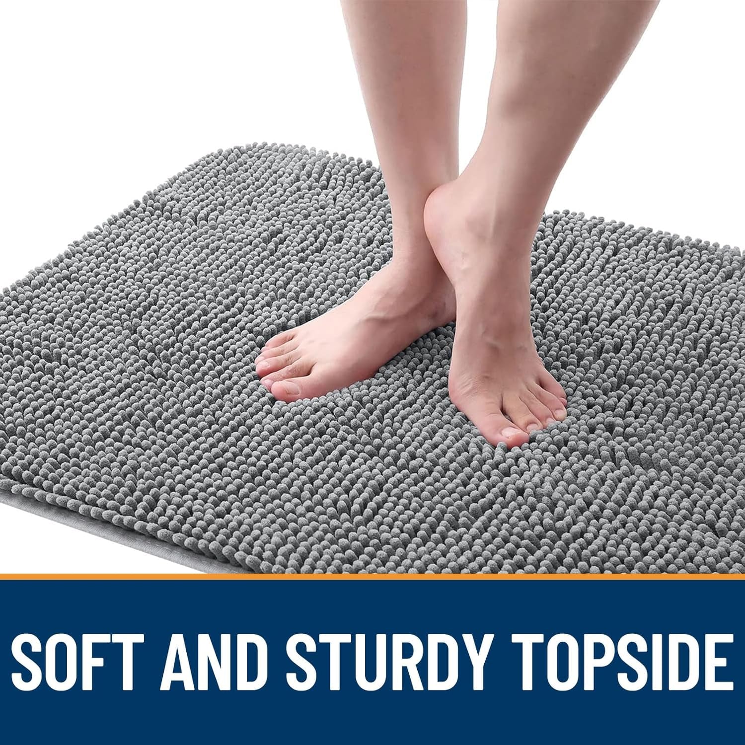 Dog Door Mat for Muddy Paws 30X20, Absorbs Moisture and Dirt, Absorbent Non-Slip Washable Doormat, Quick Dry Chenille Mud Mat for Dogs, Entry Indoor Entryway Carpet for inside Floor, Grey
