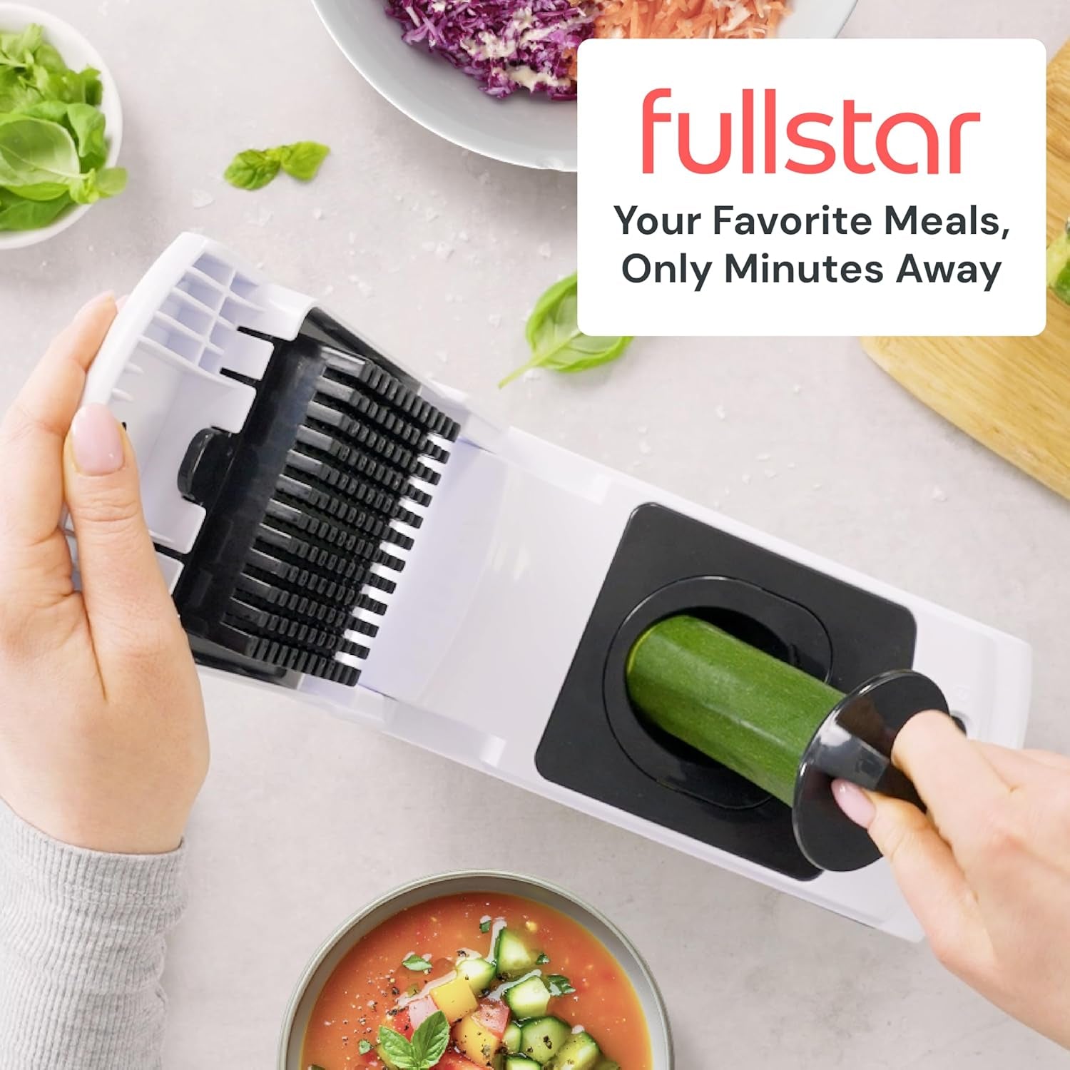 the Original Pro Chopper - Vegetable Chopper and Spiralizer, Food Chopper with Container, Fruit Slicer, Kitchen Gadgets & Gifts, Home Essentials (4 in 1, White)