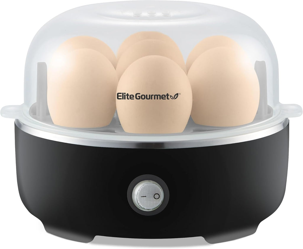 EGC115B Easy Egg Cooker Electric 7-Egg Capacity, Soft, Medium, Hard-Boiled Egg Cooker with Auto Shut-Off, Measuring Cup Included, BPA Free, Classic Black
