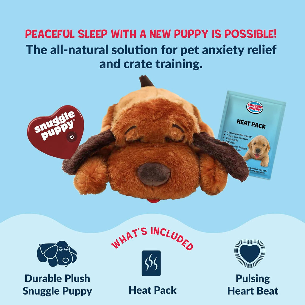 Original Heartbeat Puppy Toy with Real-Feel Pulse and Heat Pack, Plush Comfort Dog Toy for Crate Training, First Nights, and Sleep