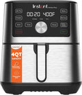 4QT Vortex plus 6-In-1 Mini Air Fryer, Custom Program Options, Crisps, Broils, Roasts, Dehydrates, Bakes, Reheats, 100+ In-App Recipes, Stainless Steel,4 Quarts
