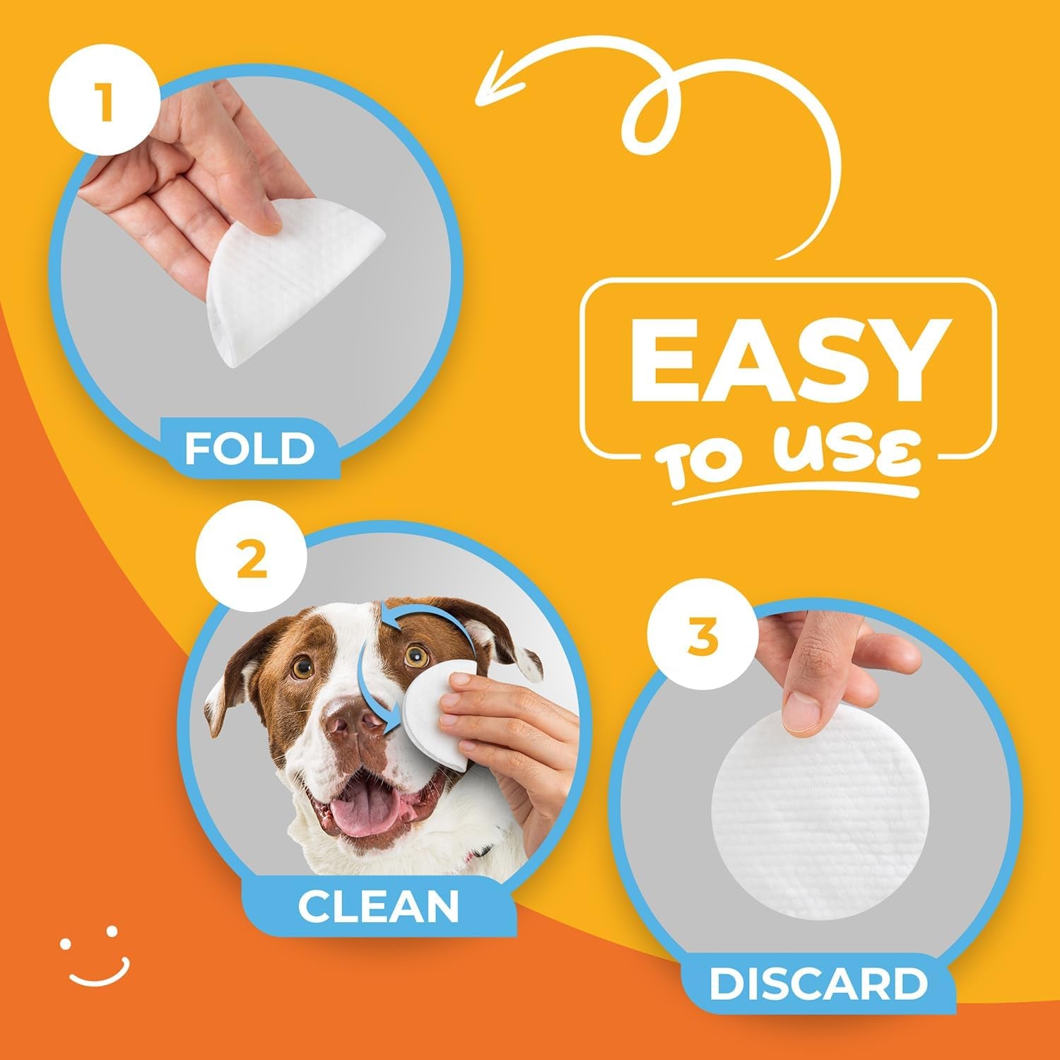 Dog Eye Wipes (100 Count) Hypoallergenic Eye & Face Wipes for Dogs & Cats - Pet Tear Stain Remover & Cleaner - Cleans & Removes Discharge, Crust, & Gunk (Coconut)