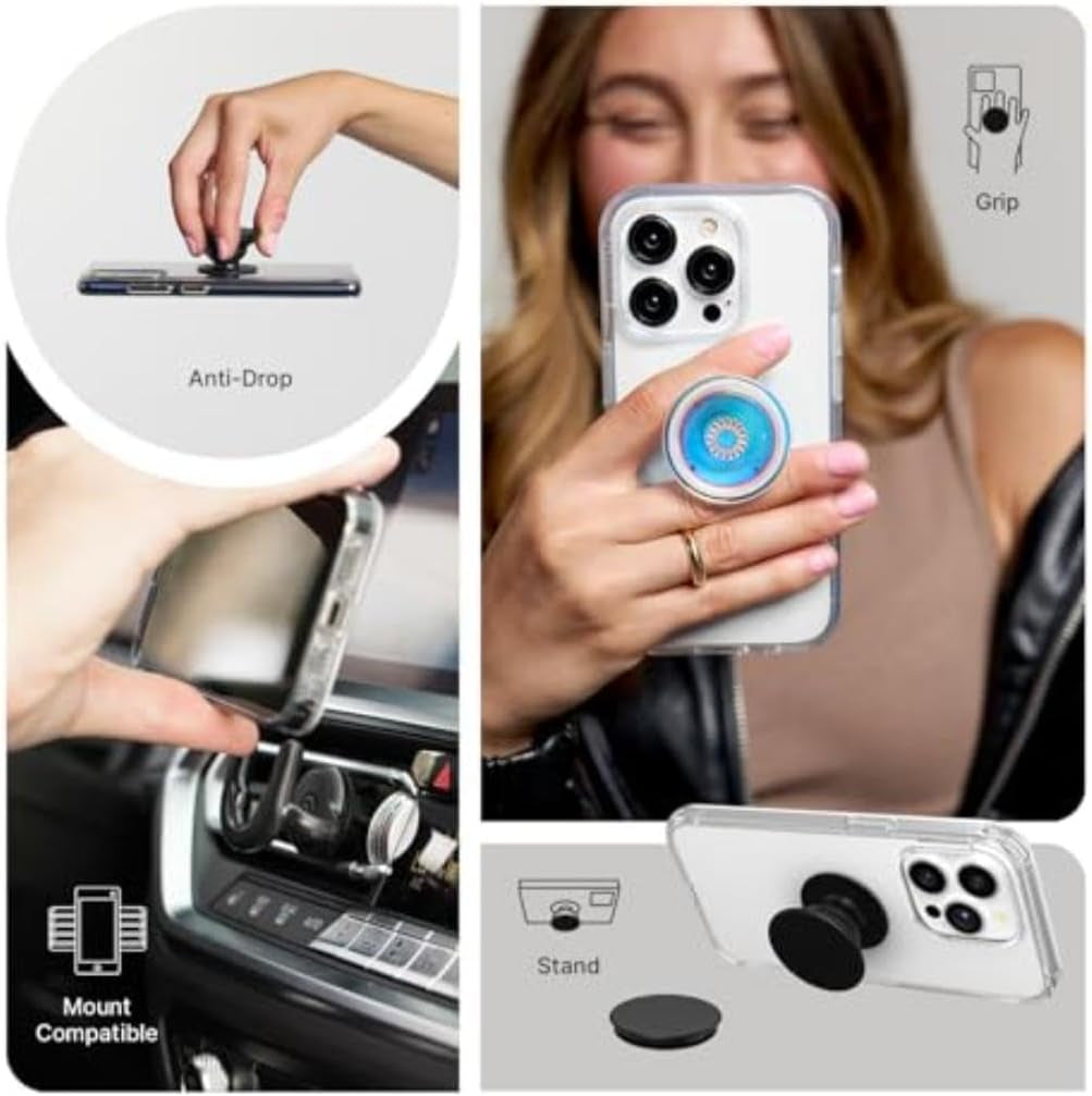Adhesive Phone Grip, Holder, Phone Stand, Flower - Blanc Fresh