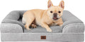 Orthopedic Dog Bed for Medium Dogs, Waterproof Memory Foam Medium Pet Beds with Sides, Non-Slip Bottom and Egg-Crate Foam Dog Couch Bed with Washable Removable Cover, Grey