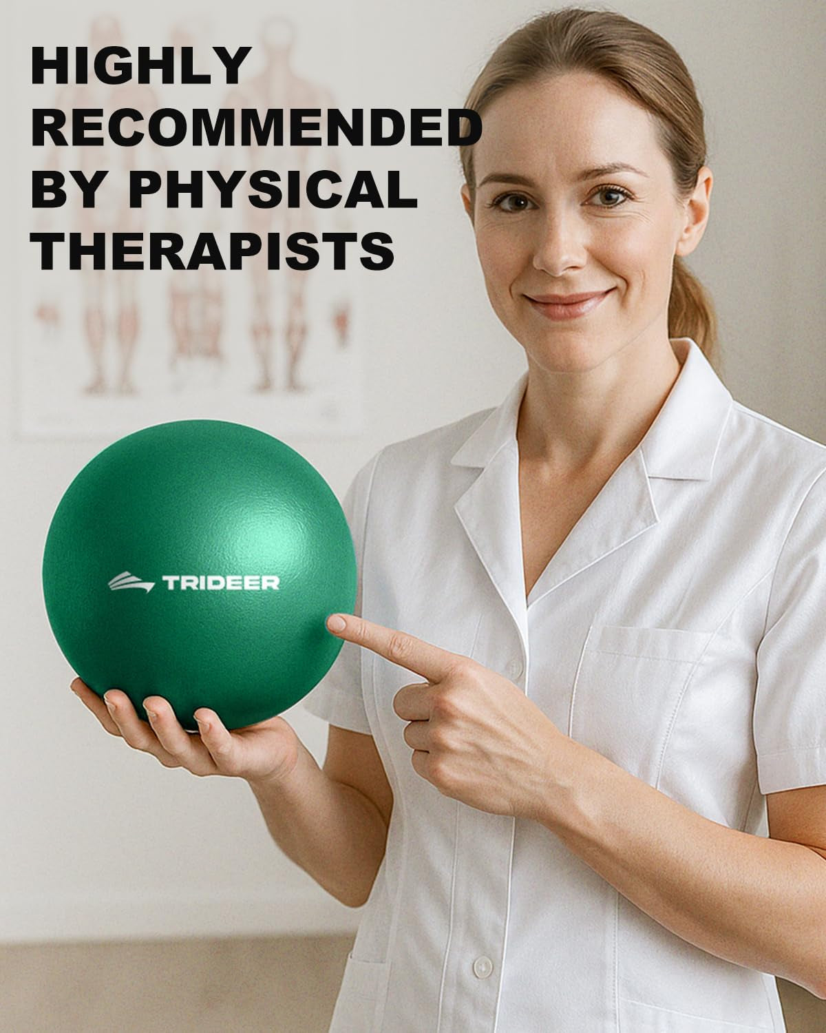 Exercise Balls Physical Therapy, 9 Inch Pilates Ball between Knees for Physical Therapy, Mini Exercise Ball - Yoga Ball, Small Workout Balls for Core Strength and Back Support with Guide