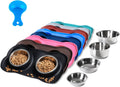 Pet Dog Bowls 2 Stainless Steel Dog Bowl with No Spill Non-Skid Silicone Mat + Pet Food Scoop Water and Food Feeder Bowls for Feeding Small Medium Large Dogs Cats Puppies (S, Black)
