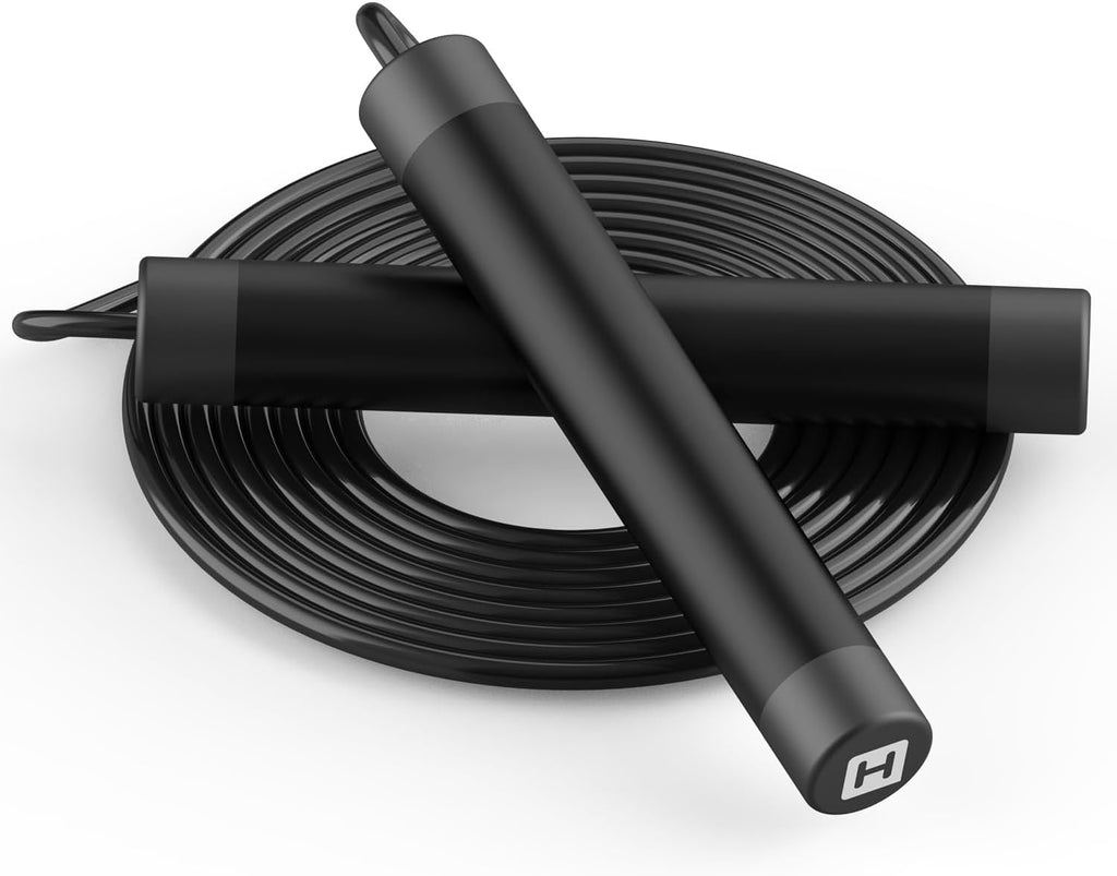 Jump Rope, HANDIO Jump Ropes 1/2 Lb Weighted Jump Rope for Boxing, Cardio, Crossfit Workout, 8~10Ft Range Adjustable Length Steel Ropes with Ball Bearings and Metal Handles, Jumpropes Suitable for Men