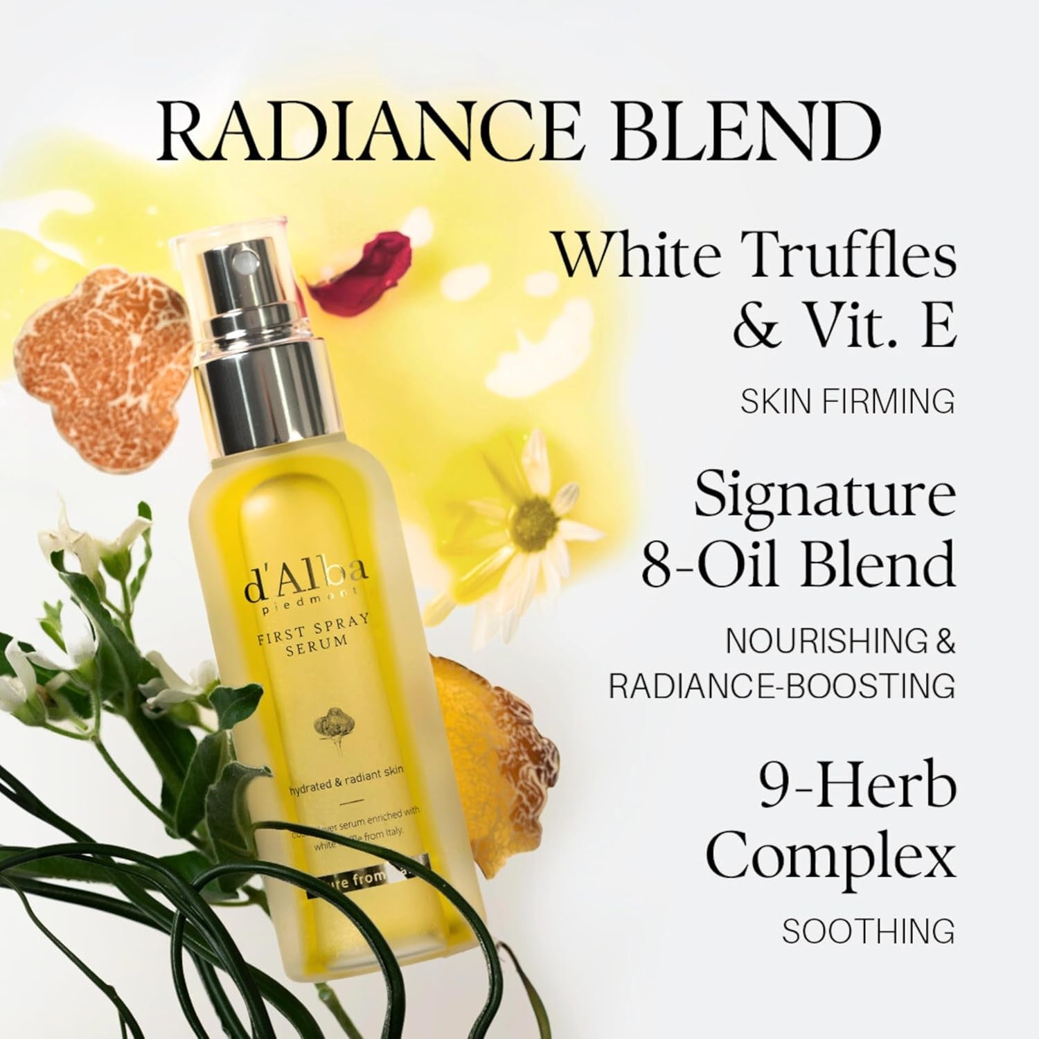 Italian White Truffle First Spray Serum, Vegan Skin Care, Light-Weight Face Moisturizer, Glow Serum for Radiant Skin, Non Comedogenic, All in One Mist, Korean Skin Care (3.38 Fl Oz.)