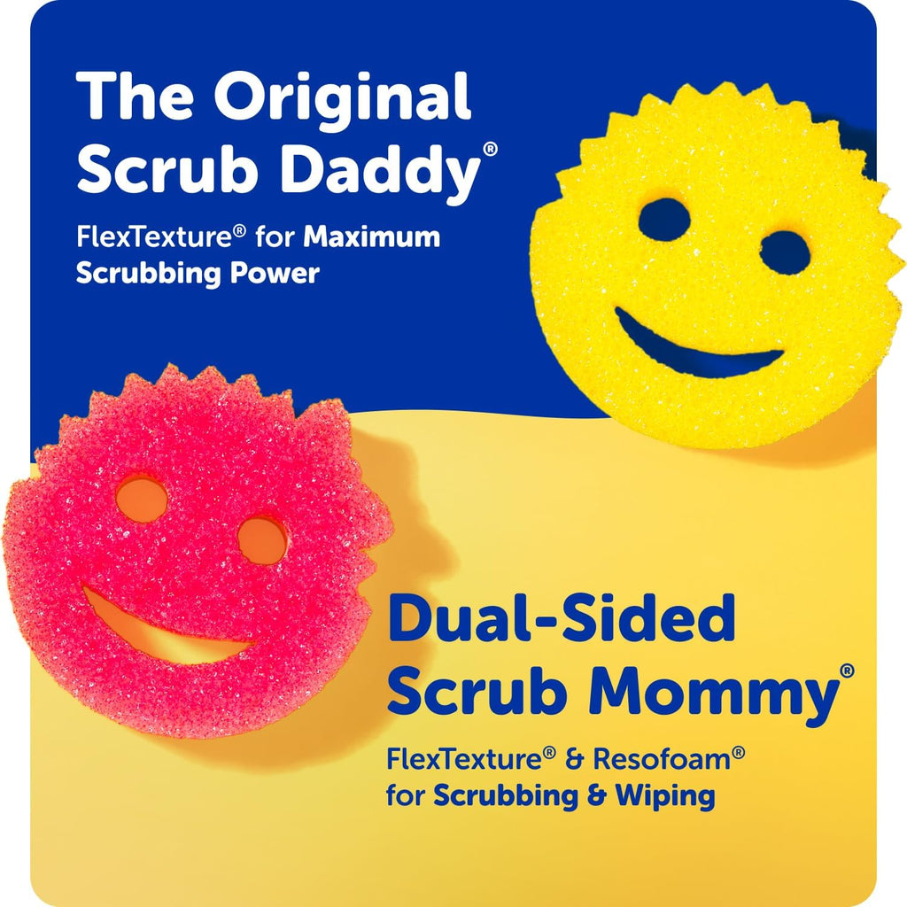 Scrub Mommy Kitchen Sponges - Dual-Sided Dish Sponges for Scrubbing - Non-Scratch Cleaning Sponges for Washing Dishes, Bathroom & Multi-Surface Cleaning - Online Exclusive (3 Count)