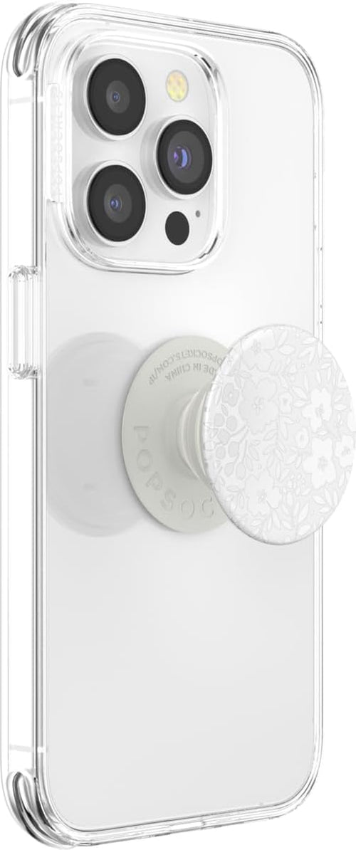 Adhesive Phone Grip, Holder, Phone Stand, Flower - Blanc Fresh