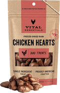 Freeze Dried Raw Chicken Hearts Dog Treats | Single Ingredient | Premium Quality | Grain Free Treats for Dogs, 1.9 Oz Bag