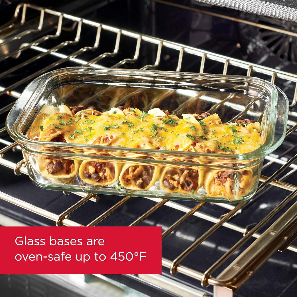 Rubbermaid Brilliance Glass Food Storage Containers, Assorted Sizes, Set of 9, Bpa-Free, Leak-Proof, Clear