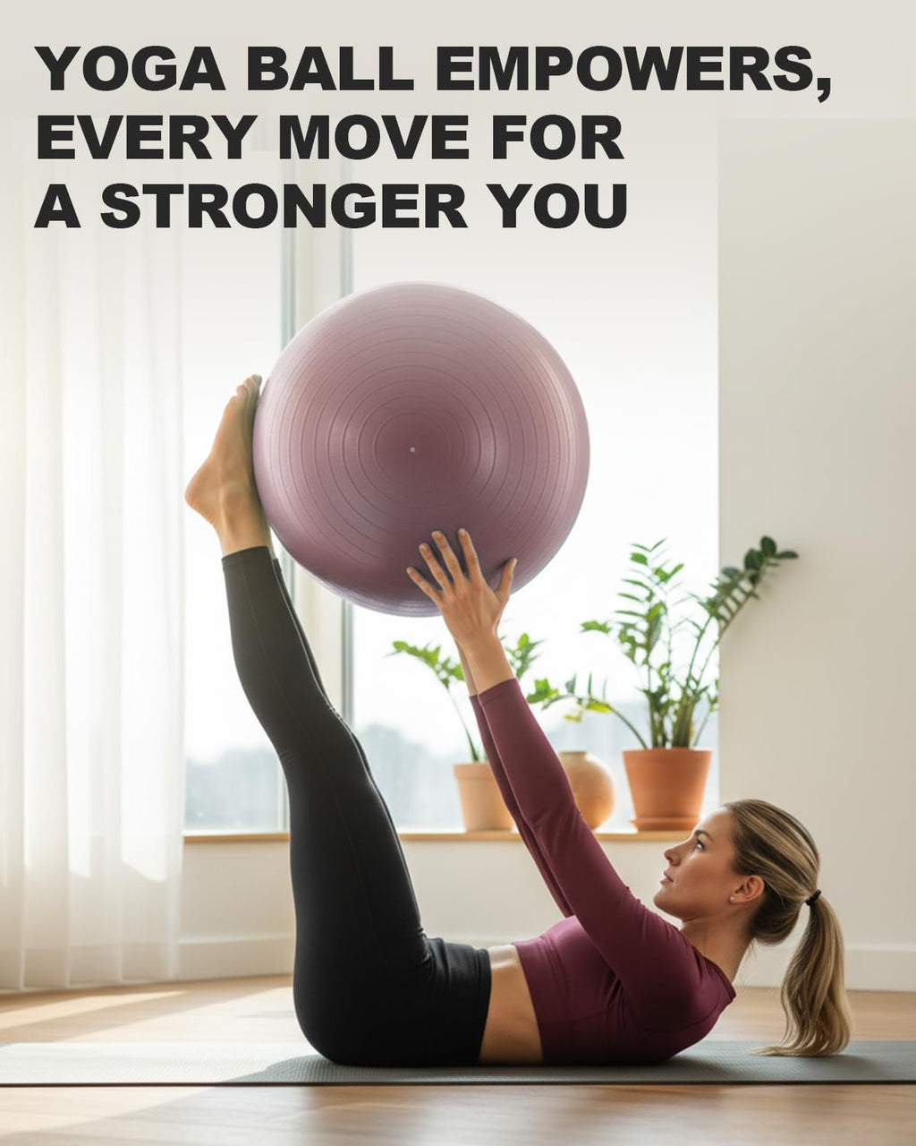 Exercise Ball Yoga Ball,Office Seating & Balance Ball Chair, Stability Ball for Pilates, Physical Therapy,Core Training & Balance Improvement & Stretching