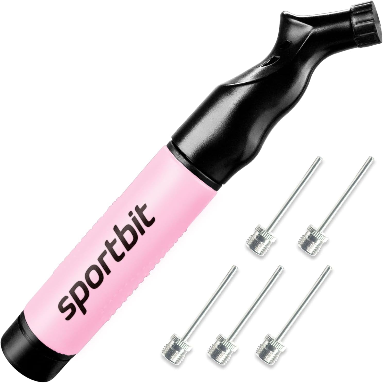 Ball Pump for Sports Balls - Push & Pull Inflating System - Hand Pump for Exercise Balls - Volleyball Pump, Basketball Inflator, Ball Air Pump - Goes with 5 Needles Set
