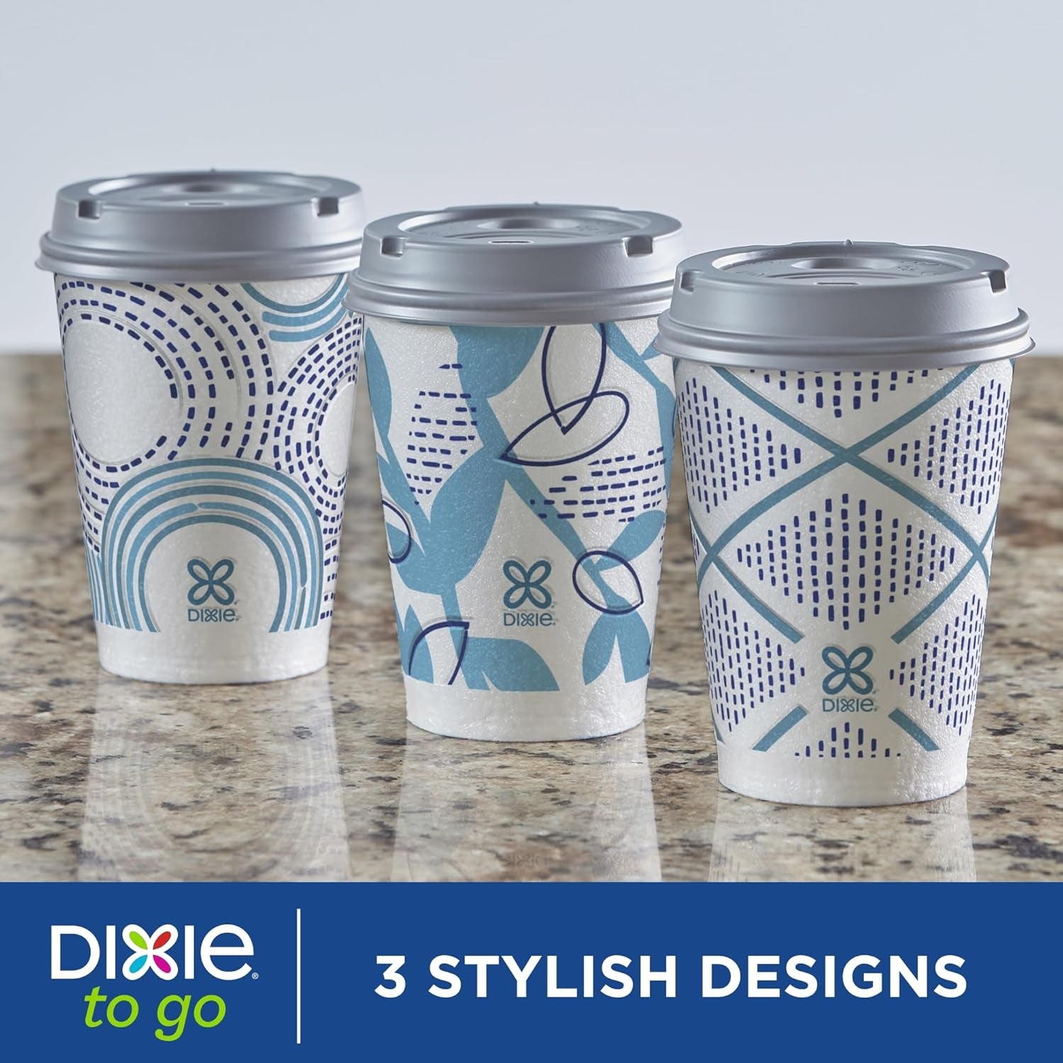 Paper Coffee Cups with Lids, 12 Oz, 156 Count (6 Packs of 26 Cups), Disposable Insulated Paper Cups for On-The-Go Hot or Cold Beverages