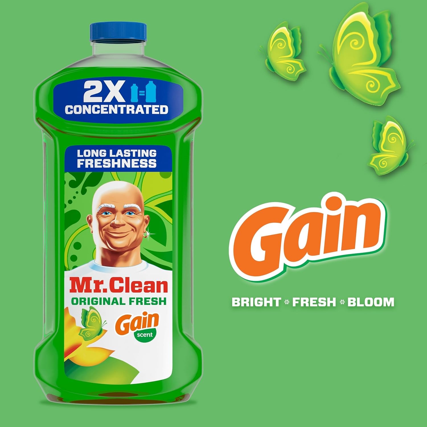 All Purpose Cleaner, Floor Cleaner for Mopping Home, Bathroom, & Kitchen, Cleaning Liquid for Mop & Bucket, Cleaning Supplies, Multi-Surface Dilutable, Gain, 41Oz