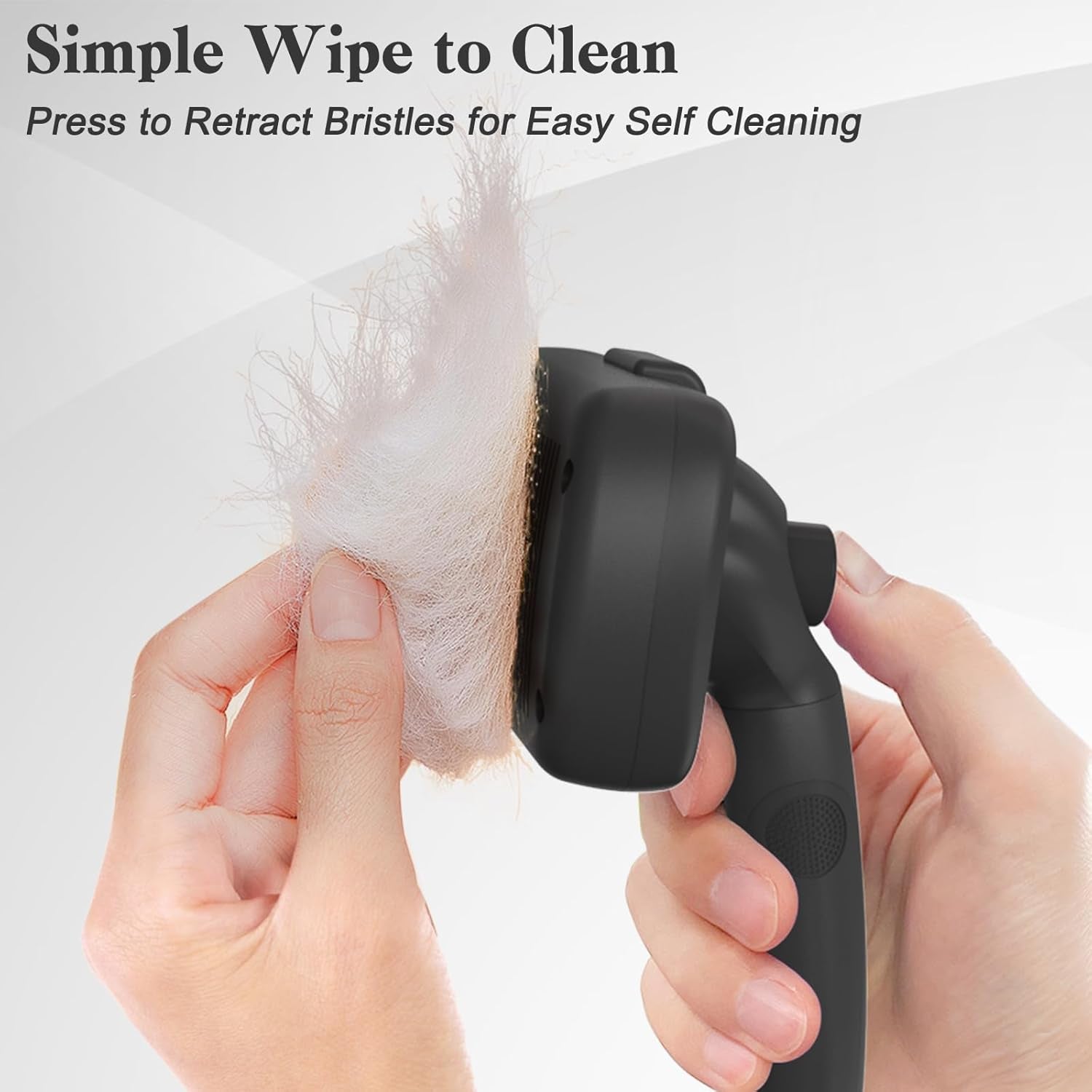 Self Cleaning Slicker Brush for Dogs & Cats - Skin Friendly Deshedding and Grooming Brush for Haired Pets, Pet Supplies Accessory, Black