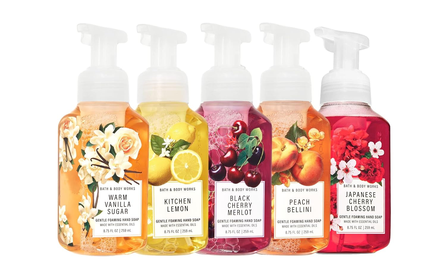 FRESH and BRIGHT Hand Soaps - Set of 5 Gentle Foaming Soaps