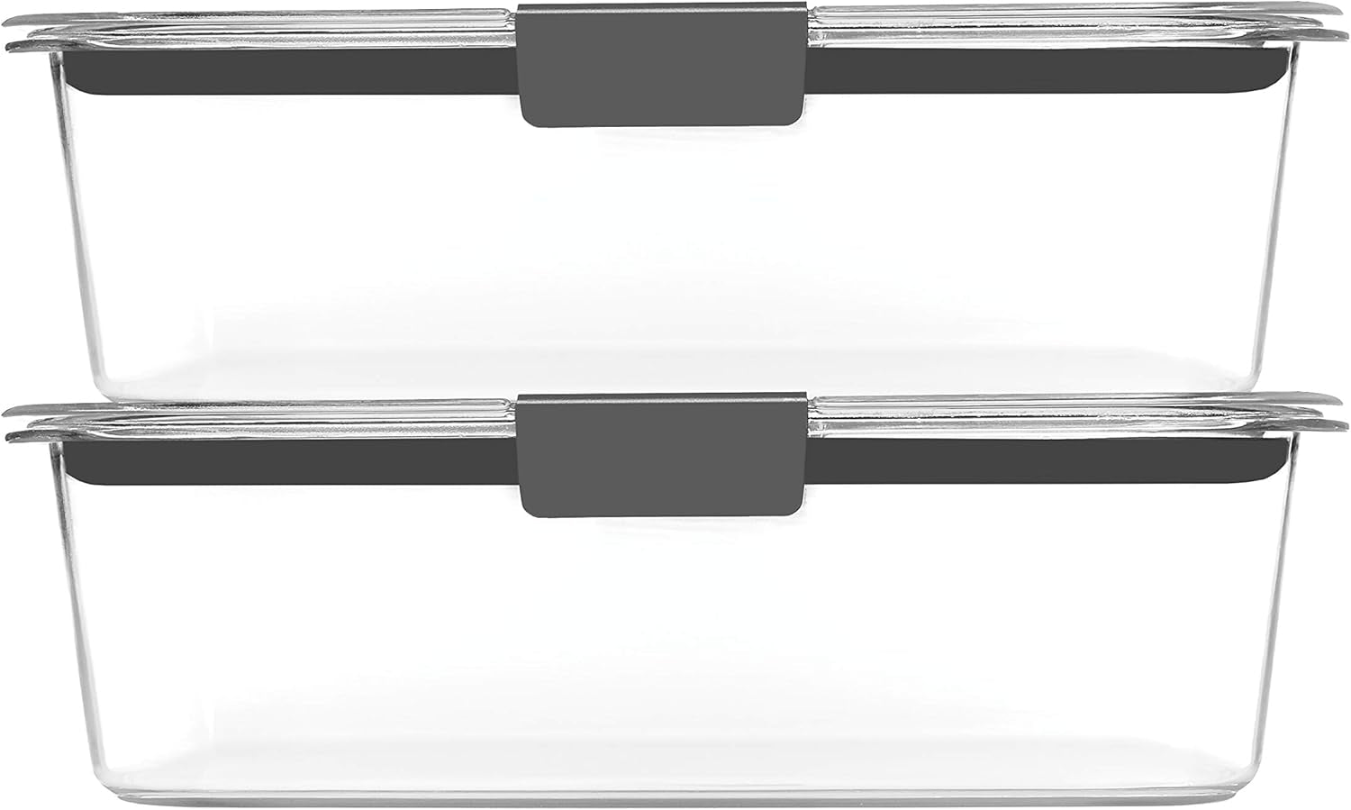 Brilliance Bpa-Free Food Storage Containers with Lids, Airtight Clear Set of 2 (9.6 Cup), Ideal for Lunch, Meal Prep, and Leftovers