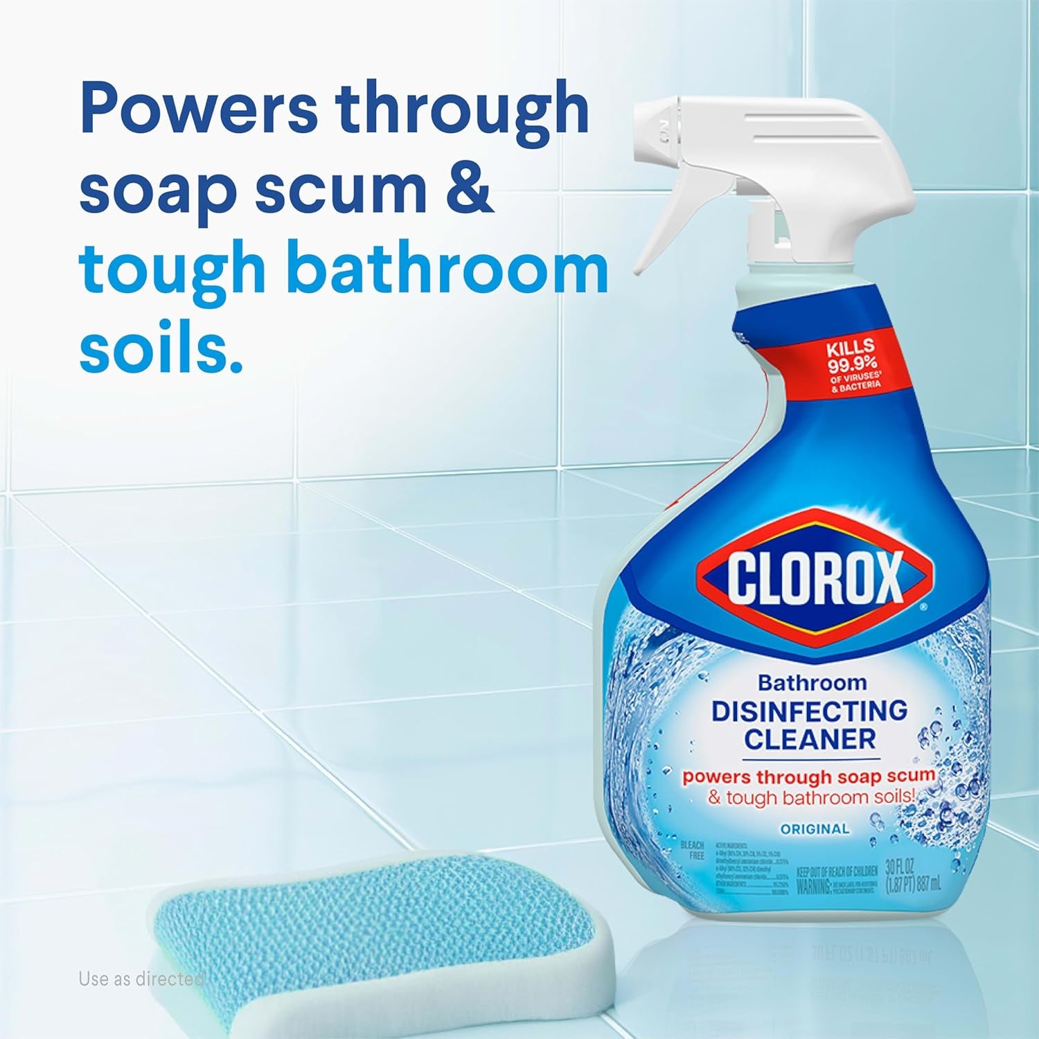 Disinfecting All-Purpose Cleaner 32 Oz and Bathroom Cleaner, Household Essentials, 30 Oz, Pack of 3